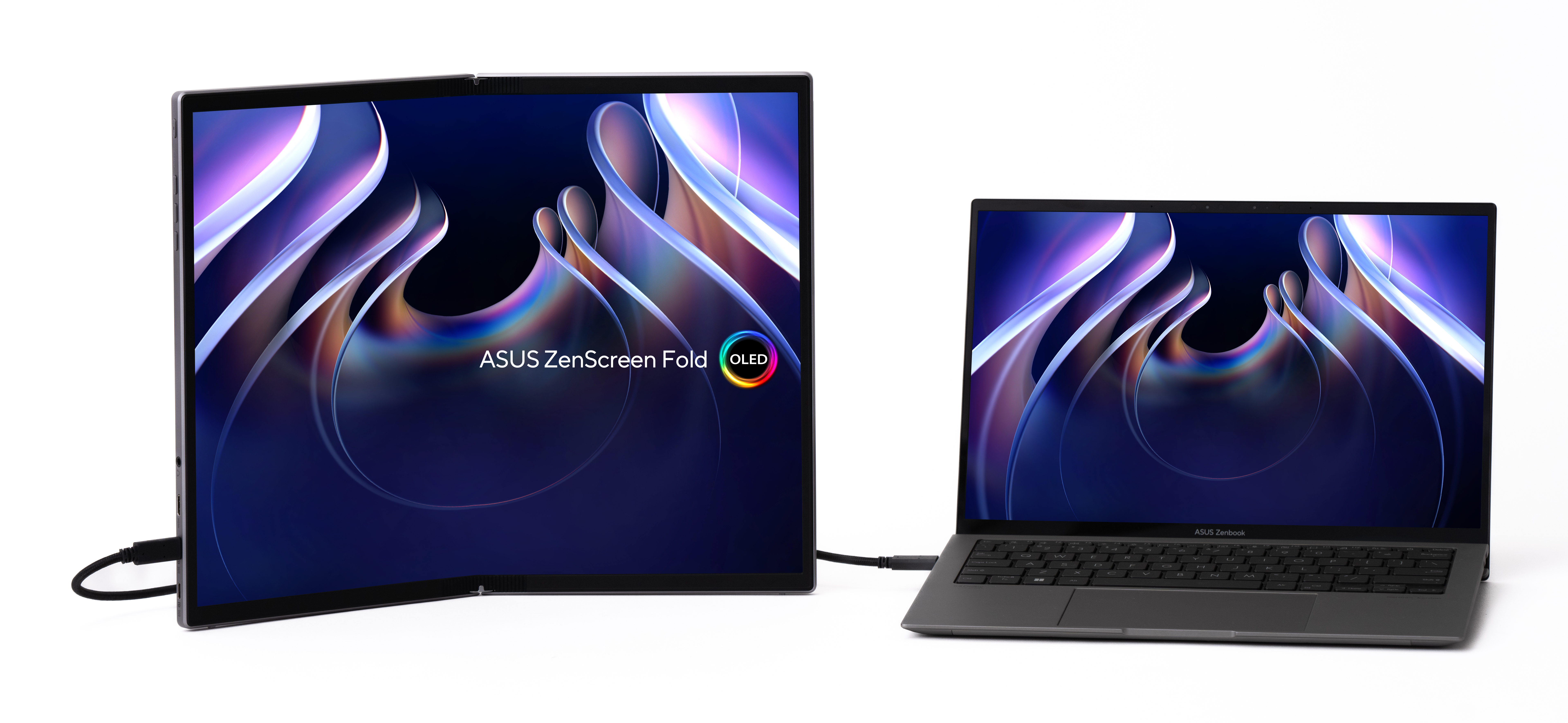 ASUS ZenScreen Fold OLED MQ17QH computer monitor 43.9 cm (17.3) 2560 x 1920 pixels Quad HD Silver