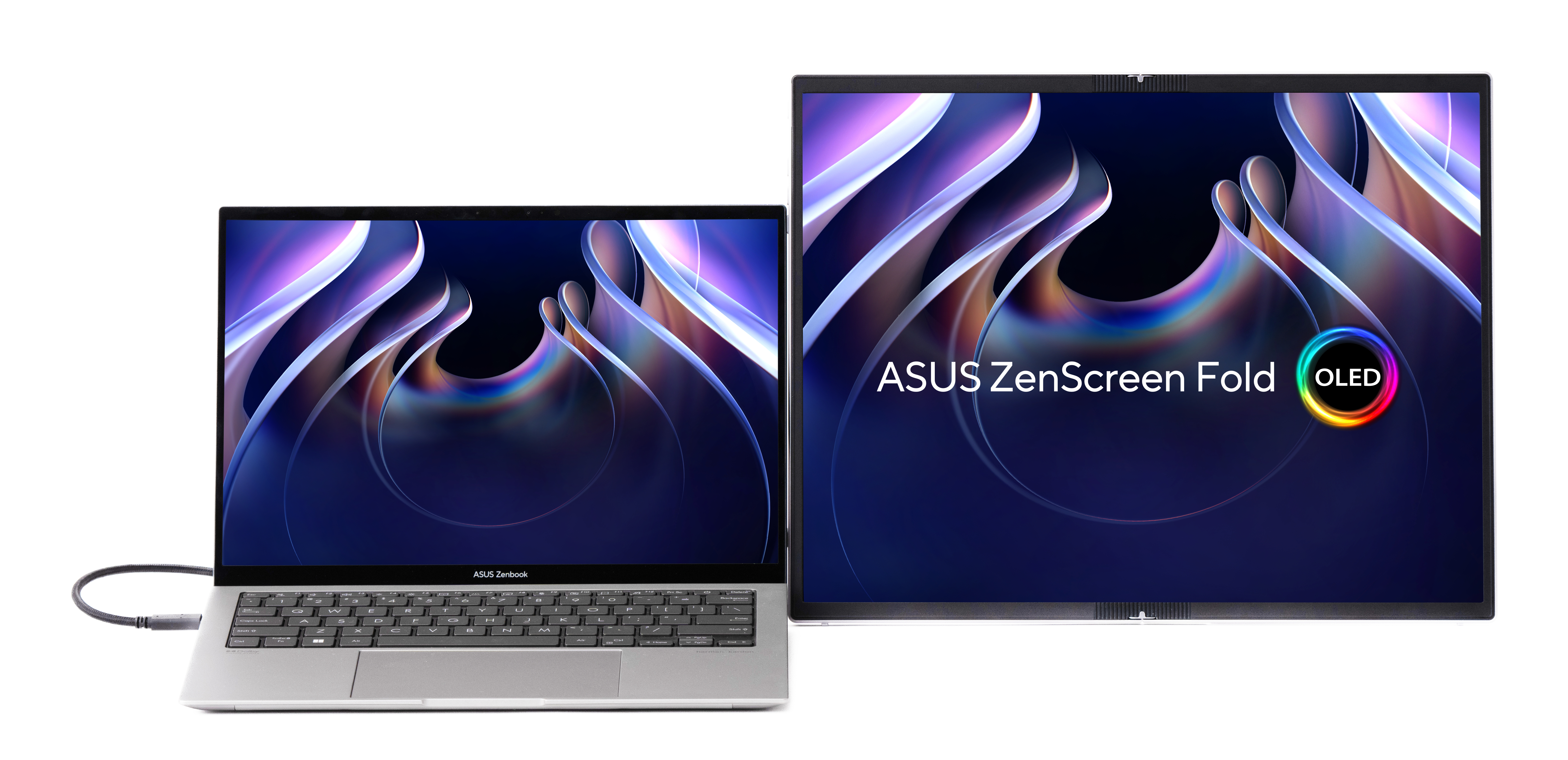 ASUS ZenScreen Fold OLED MQ17QH computer monitor 43.9 cm (17.3) 2560 x 1920 pixels Quad HD Silver