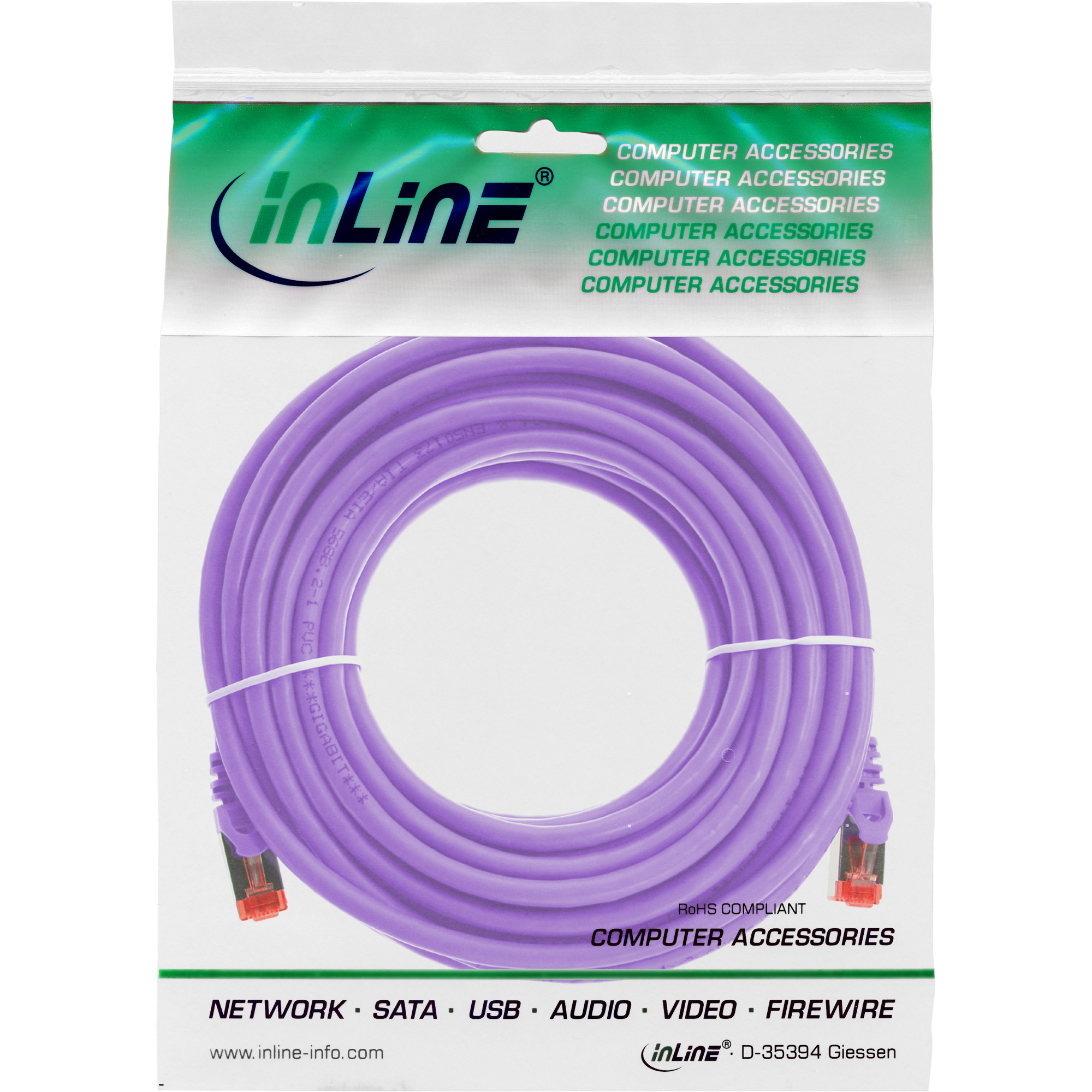 InLine 7.5m S-STP/PiMF Cat. 6 cble de rseau Violet 7,5 m Cat6 S/FTP (S-STP)