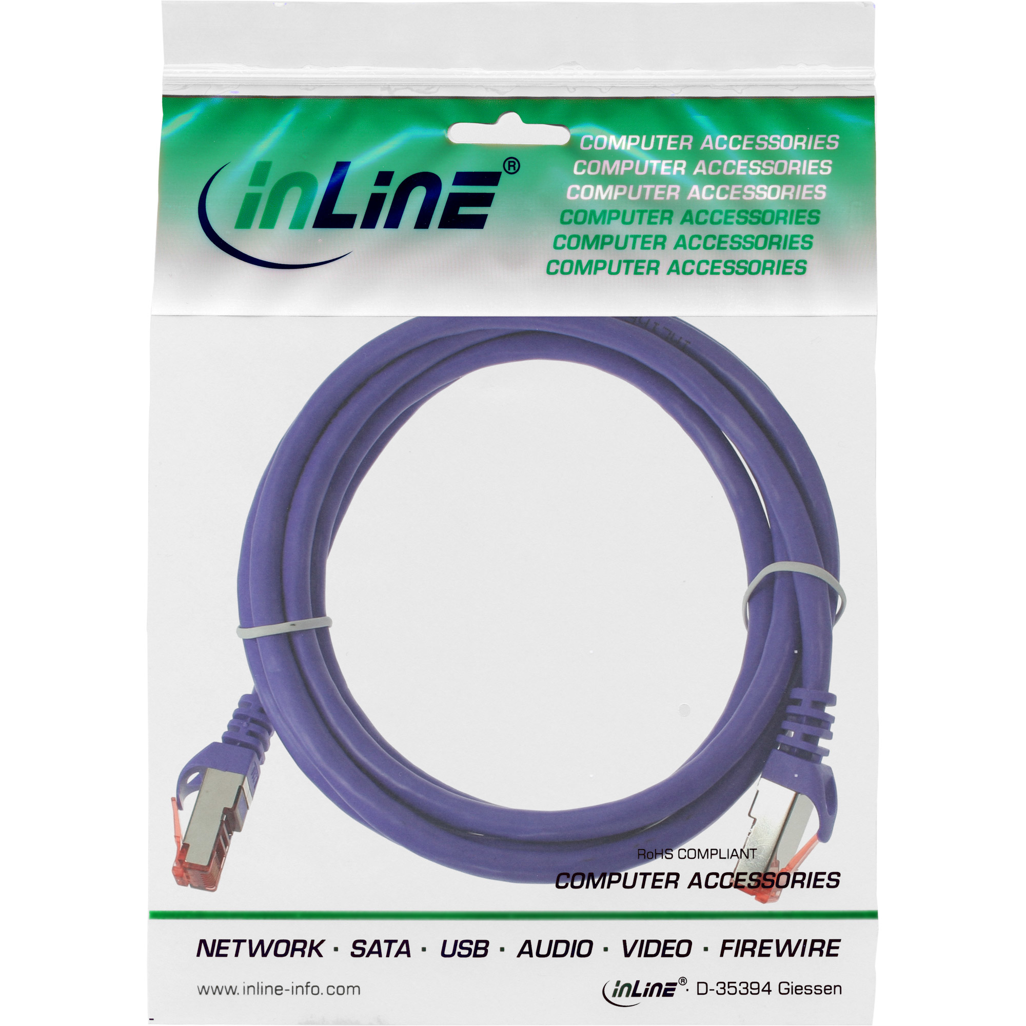 InLine 7.5m S-STP/PiMF Cat. 6 cble de rseau Violet 7,5 m Cat6 S/FTP (S-STP)