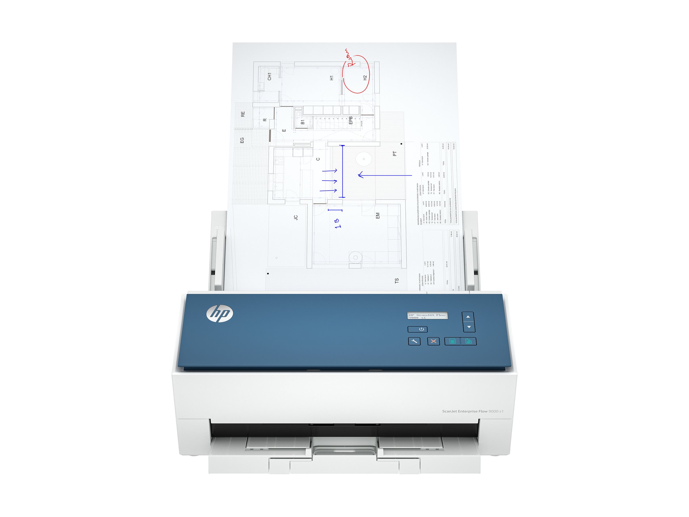 HP ScanJet Enterprise Flow 9000 s1 - Dokumentenscanner - CMOS / CIS - Duplex - A3/Ledger - 600 dpi x 600 dpi - bis zu 80 Seiten/Min. (einfarbig)