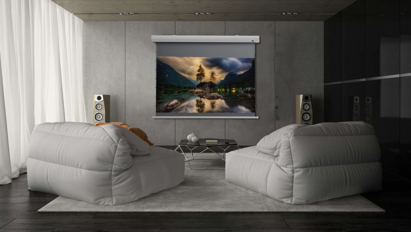 celexon HomeCinema Tension - Leinwand - Deckenmontage m�glich, geeignet f�r Wandmontage - motorisiert - 254 cm (100)