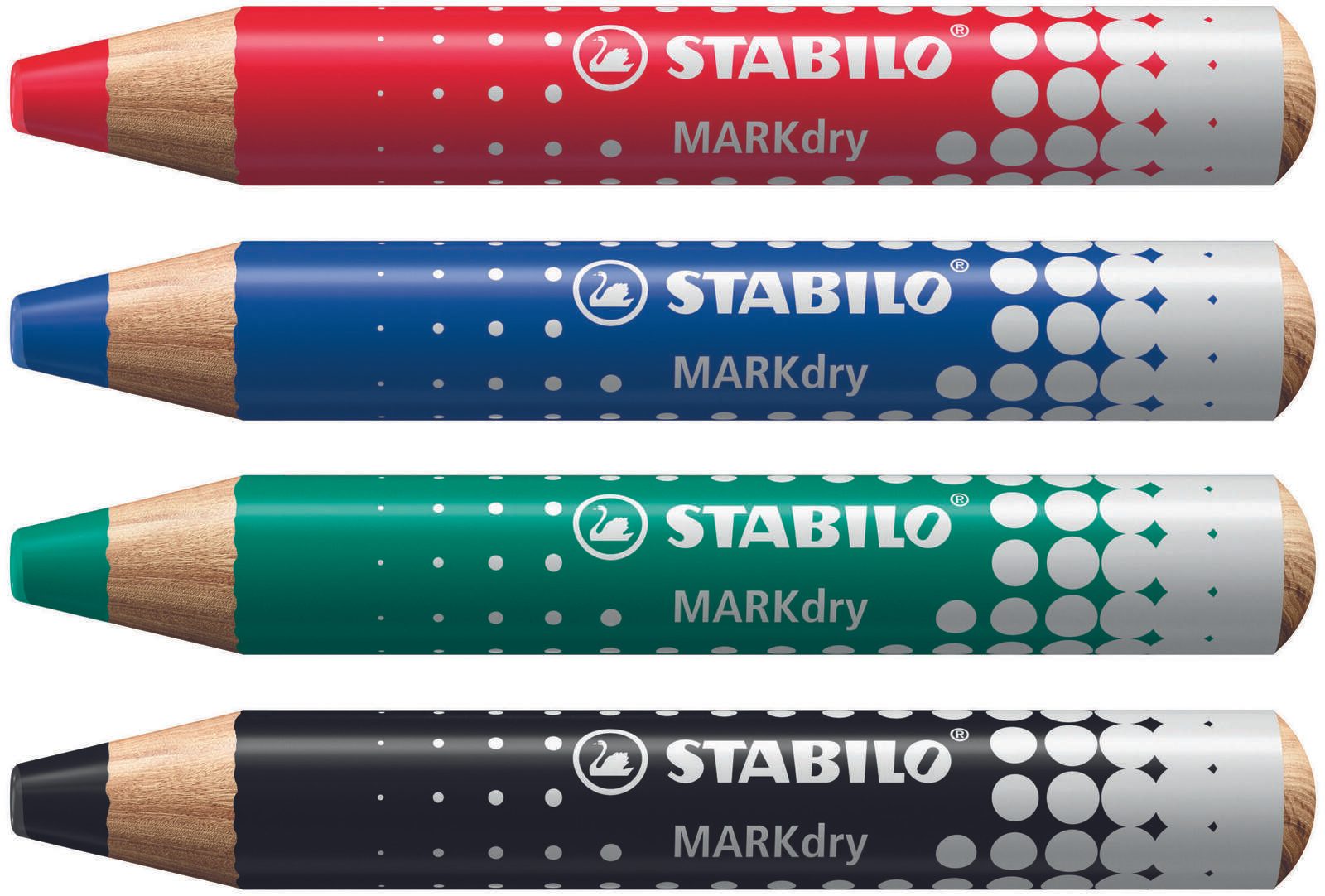 STABILO Marker MARKdry 4er Etui Spitze zum Schreiben oder Zeichnen auf Wei�wandtafel und