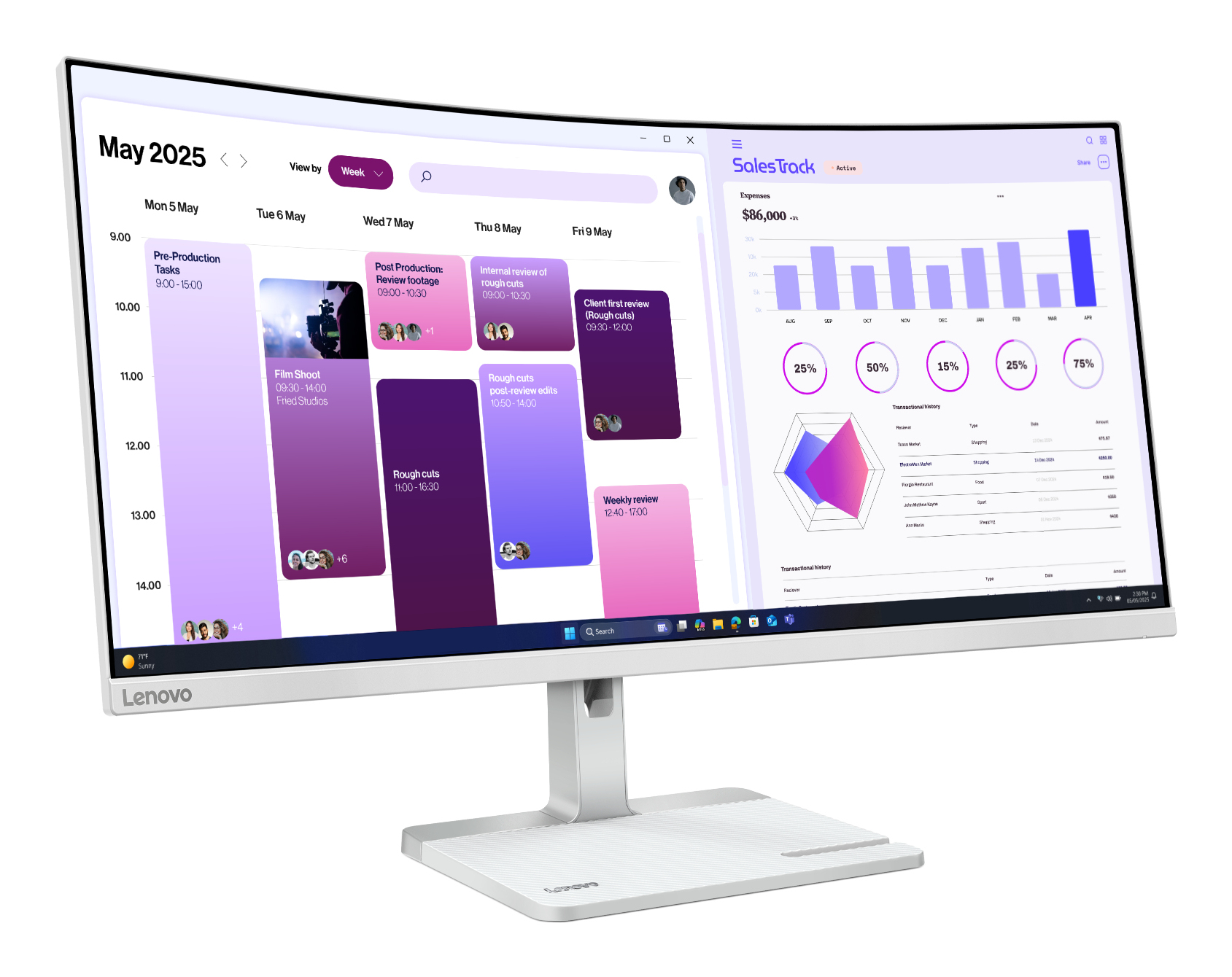 Lenovo L34W-4C - LED-Monitor - gebogen - 86.4 cm (34)
