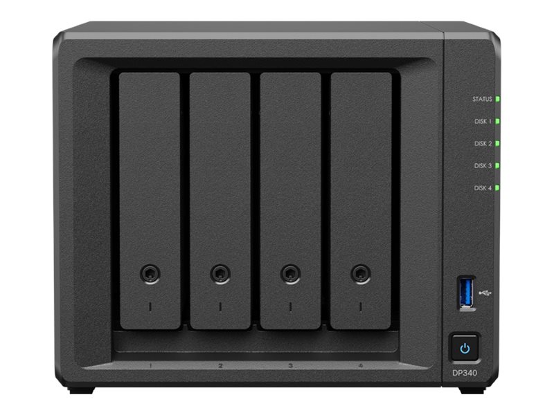Synology DP340 - Server - DT - 1-Weg - 1 x Ryzen Embedded R1600 / 2.6 GHz - RAM 16 GB - SATA - Hot-Swap 8.9 cm (3.5)