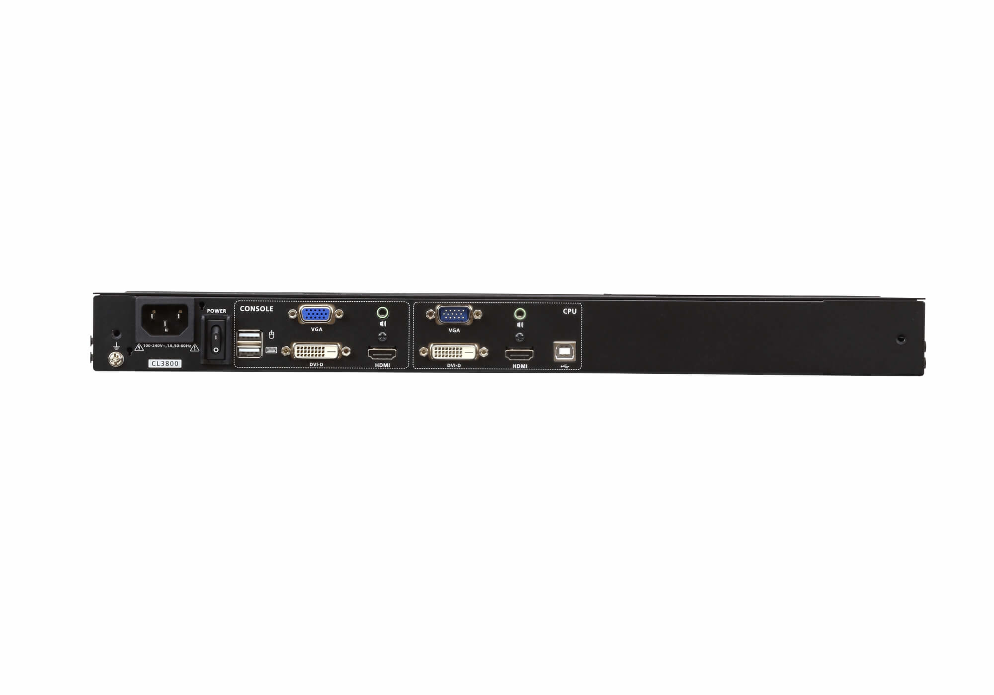 ATEN CL3800NW consola de rack 47 cm (18.5) 1920 x 1080 Pixeles Metal Negro 1U