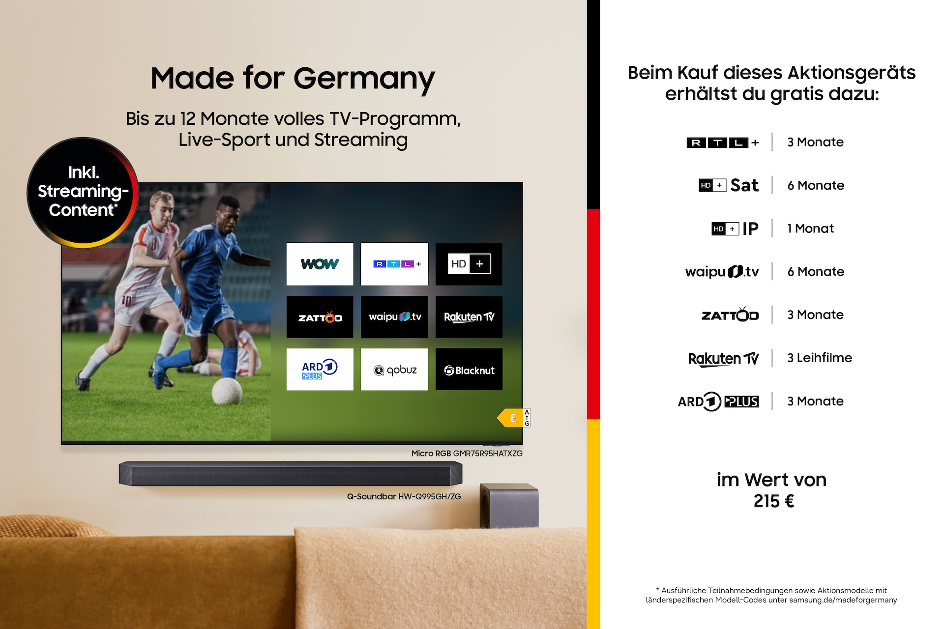Samsung GQ65QN70HAU/65 Mini LED 4K Vision AI Smart TV - LCD-TV - 165,1 cm