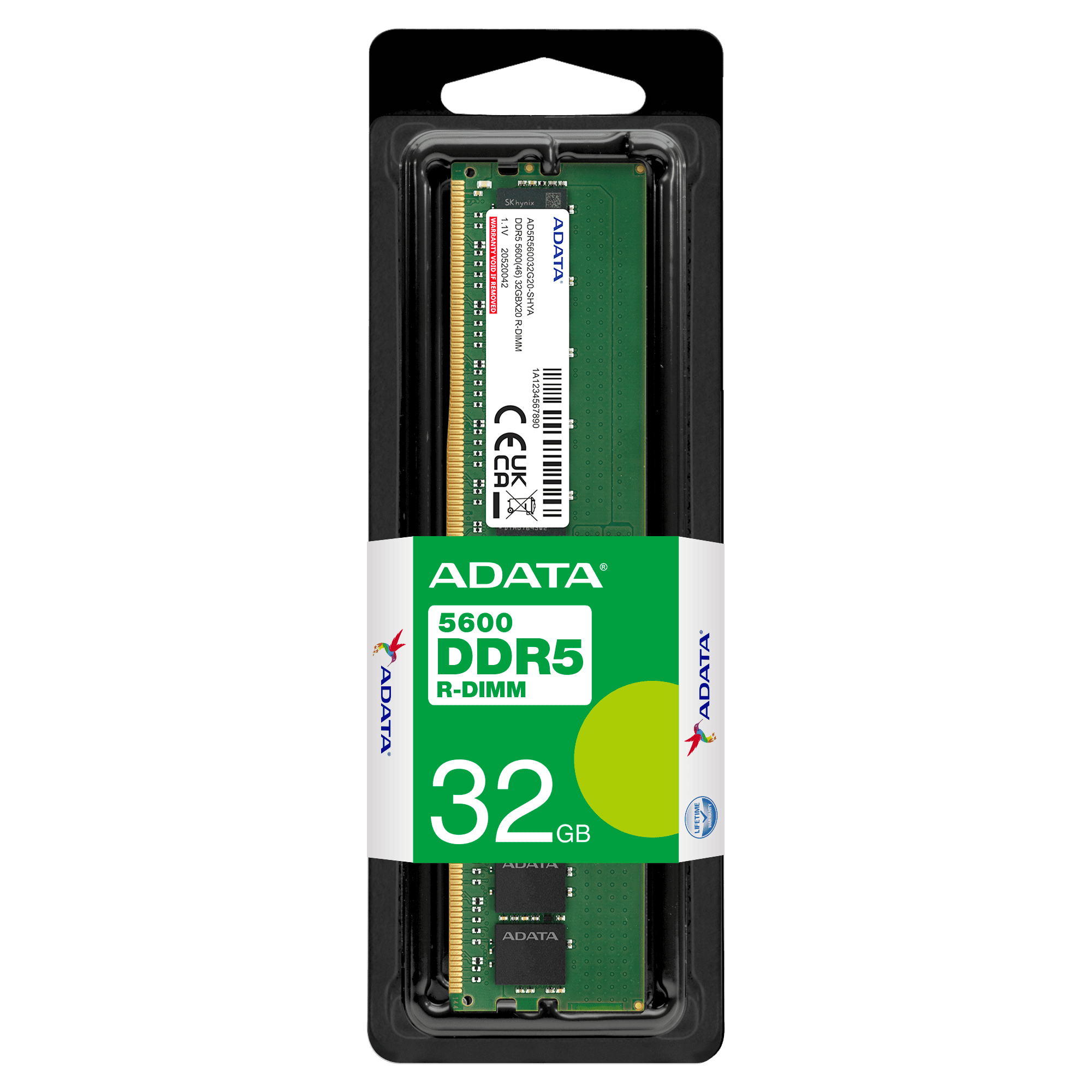 ADATA AD5R560032G20-SHYA m�dulo de memoria 32 GB 1 x 32 GB DDR5 5600 MT/s 288-pin DIMM ECC