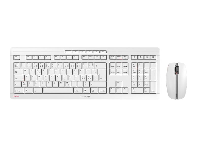 CHERRY Stream Desktop Recharge tastiera Mouse incluso Universale RF Wireless Nordic Grigio