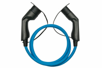 kabelmeister E-Auto-Ladekabel Mode 3 Typ 2 Stecker an Buchse 3-phasig 32 A 22 kW blau