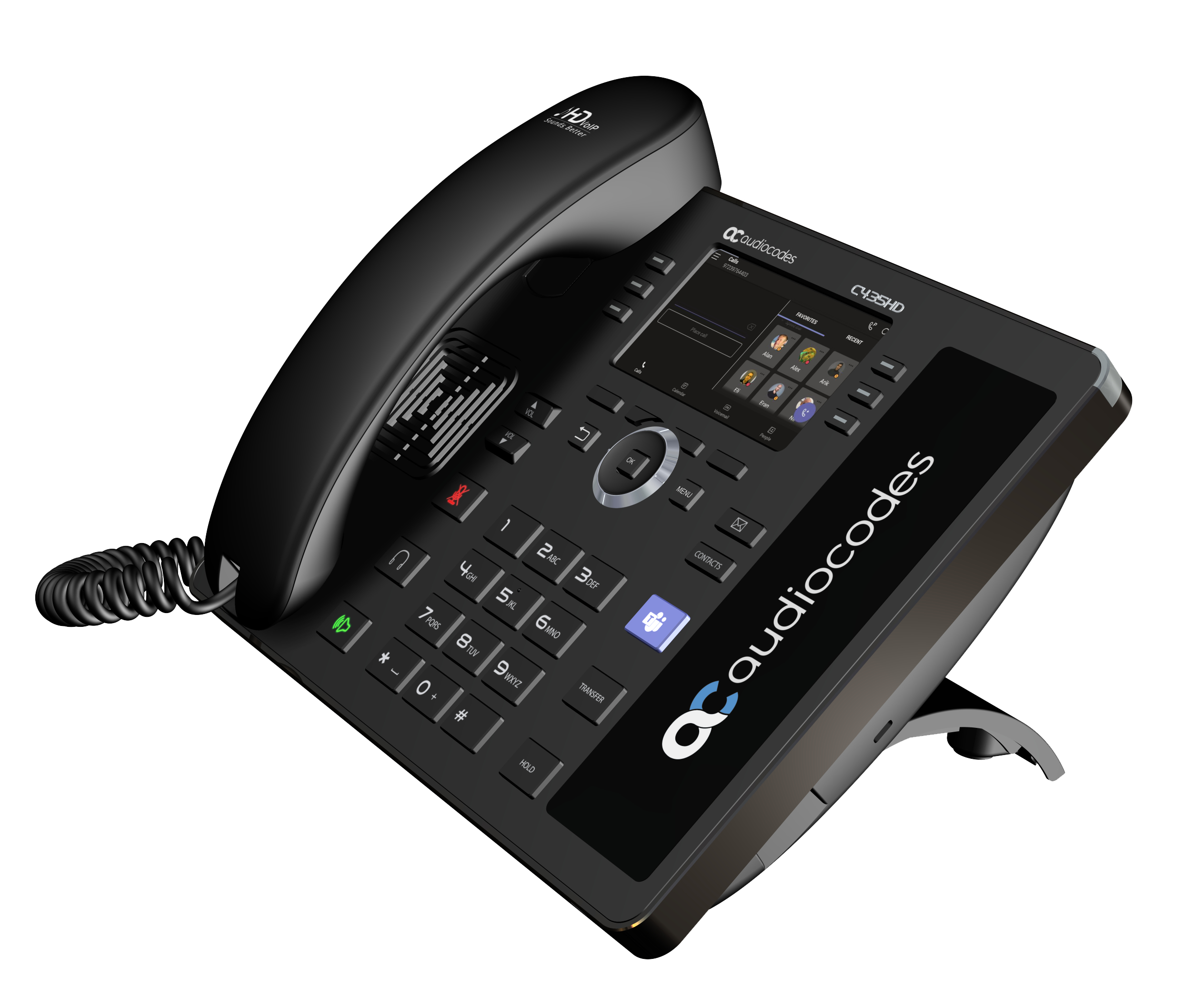 AudioCodes Teams C435HD IP-Phone PoE GbE with an external power supply black - VoIP-Telefon - TCP/IP