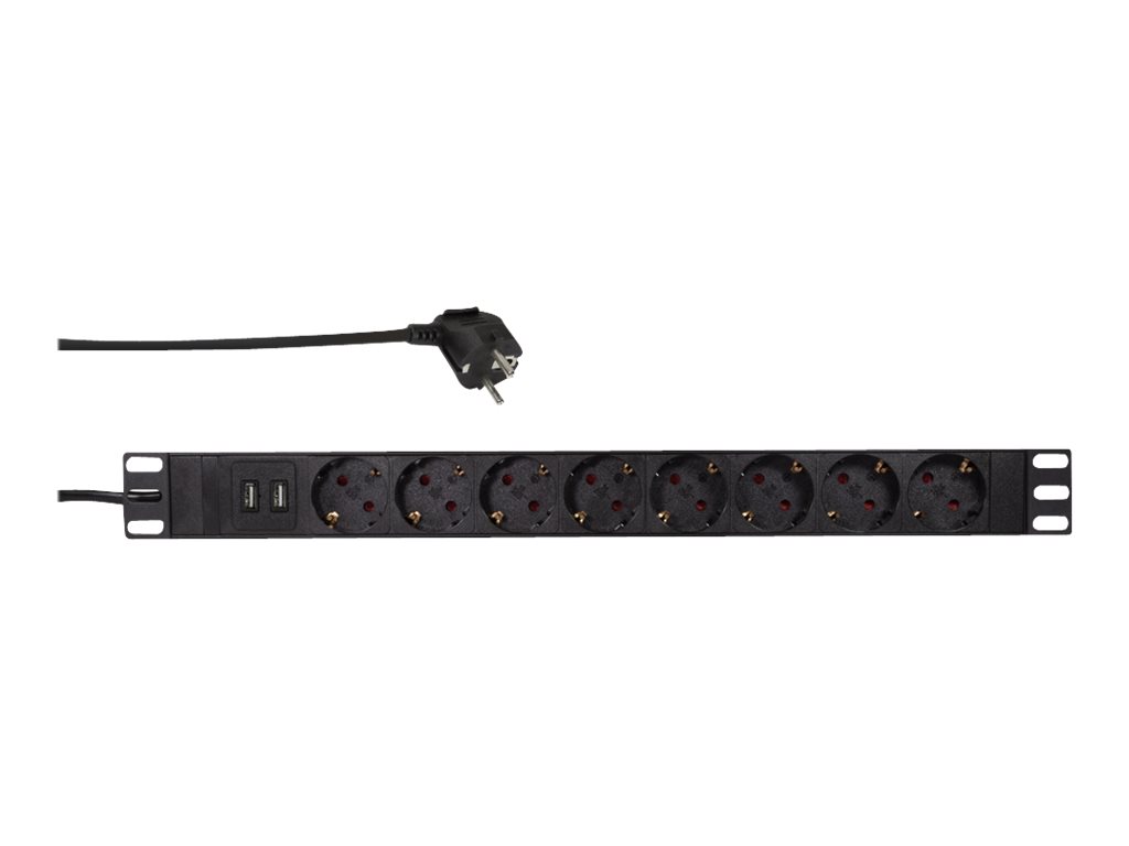 LogiLink PDU8C02 power distribution unit (PDU) 8 AC outlet(s) 1U Black