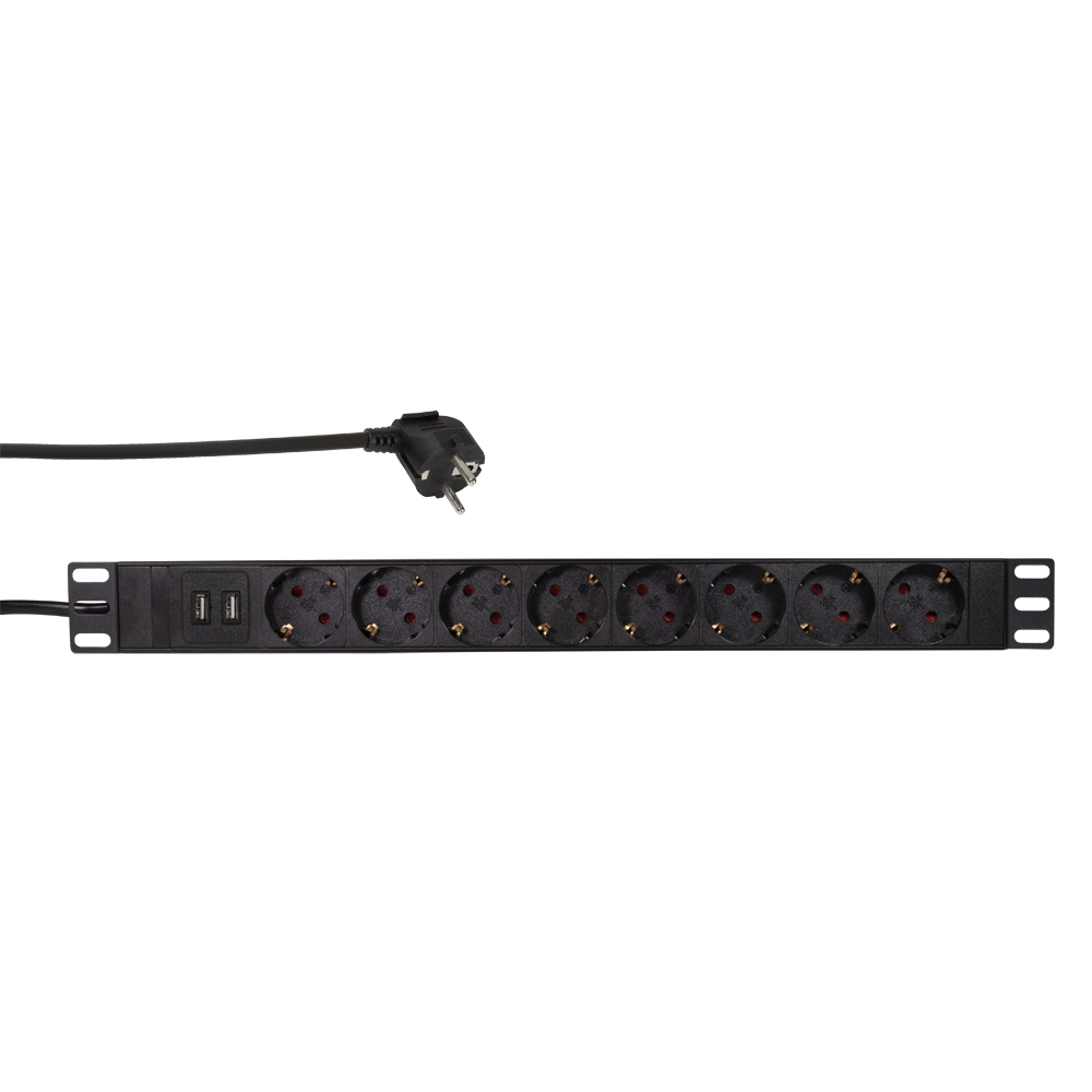 LogiLink PDU8C02 unit� di distribuzione dellenergia (PDU) 8 presa(e) AC 1U Nero