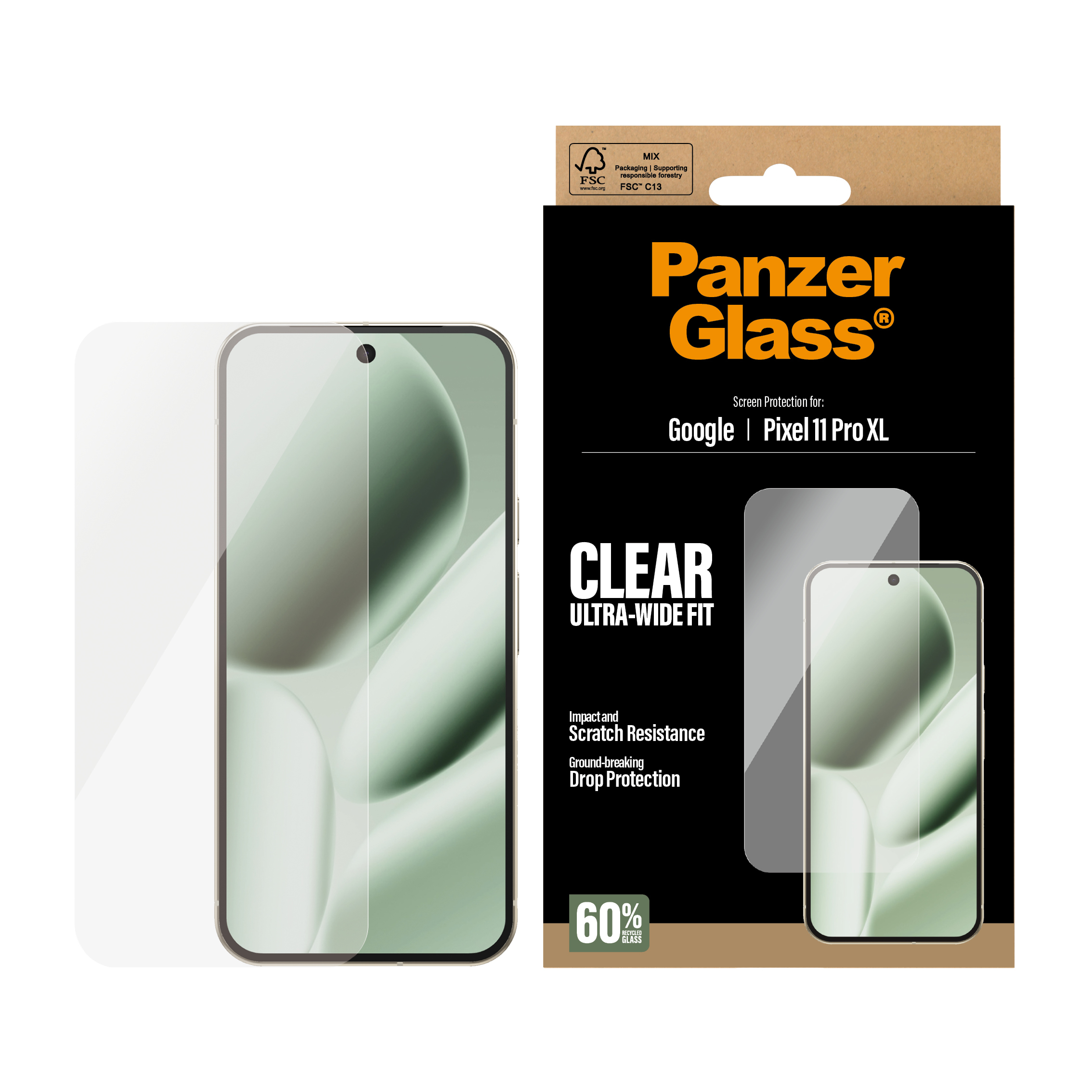 PanzerGlass � Screen Protector Google Pixel 11 Pro XL | Ultra-Wide Fit Protector de pantalla 1 pieza(s)