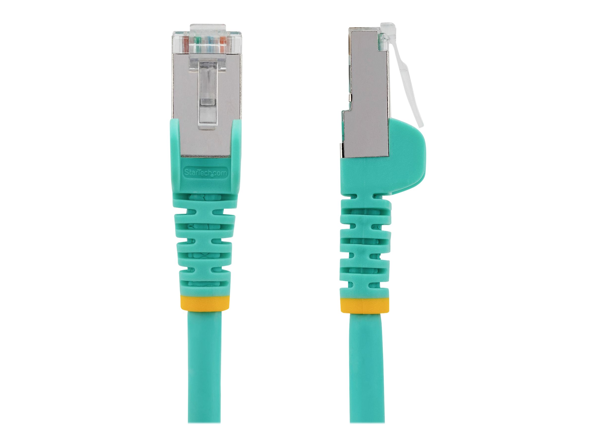 StarTech.com Cble Ethernet CAT6a 7m - Low Smoke Zero Halogen (LSZH) - 10 Gigabit 500MHz 100W PoE RJ45 S/FTP Cordon de Raccordement Rseau Snagless Turquoise avec Dcharge de Tension