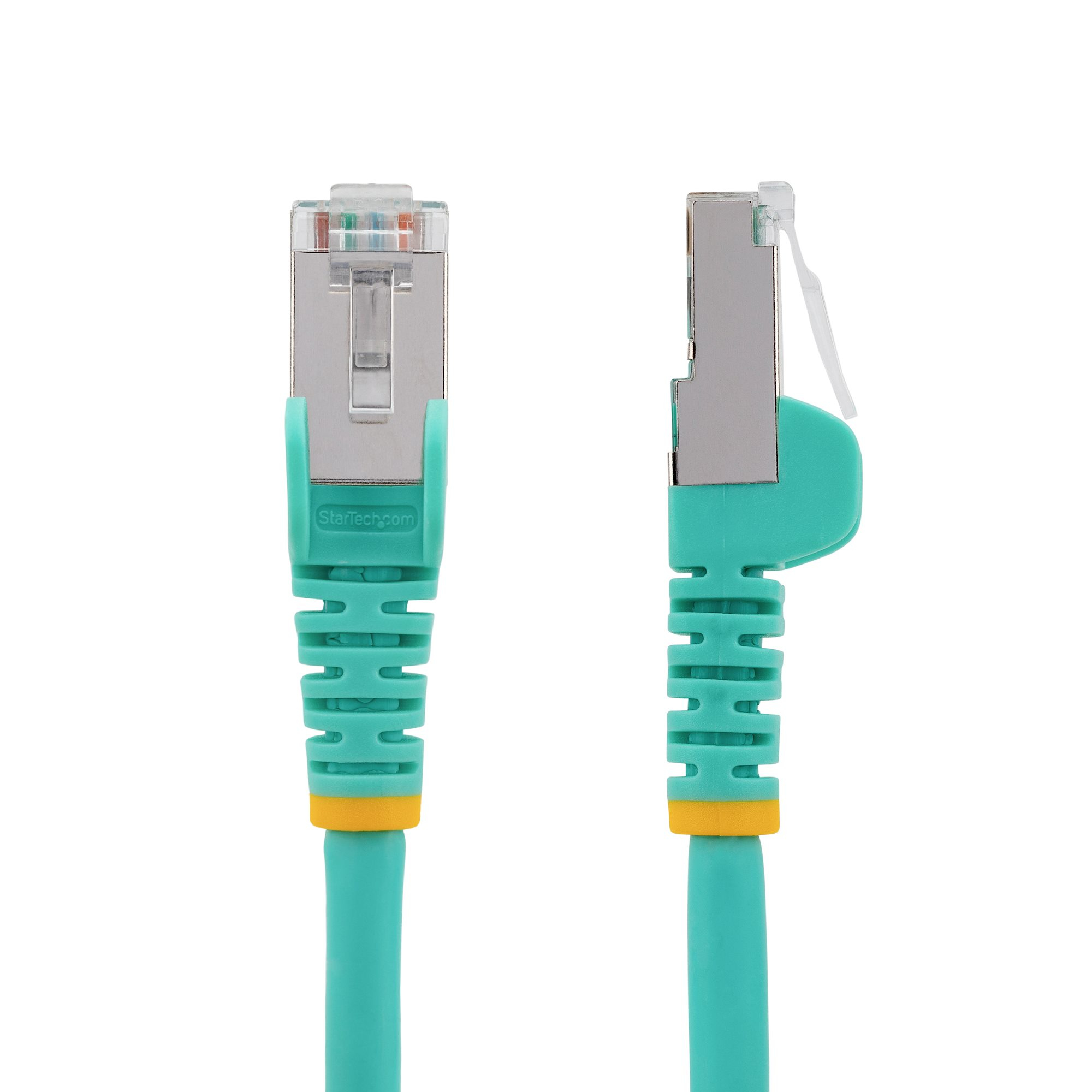 StarTech.com Cble Ethernet CAT6a 7m - Low Smoke Zero Halogen (LSZH) - 10 Gigabit 500MHz 100W PoE RJ45 S/FTP Cordon de Raccordement Rseau Snagless Turquoise avec Dcharge de Tension