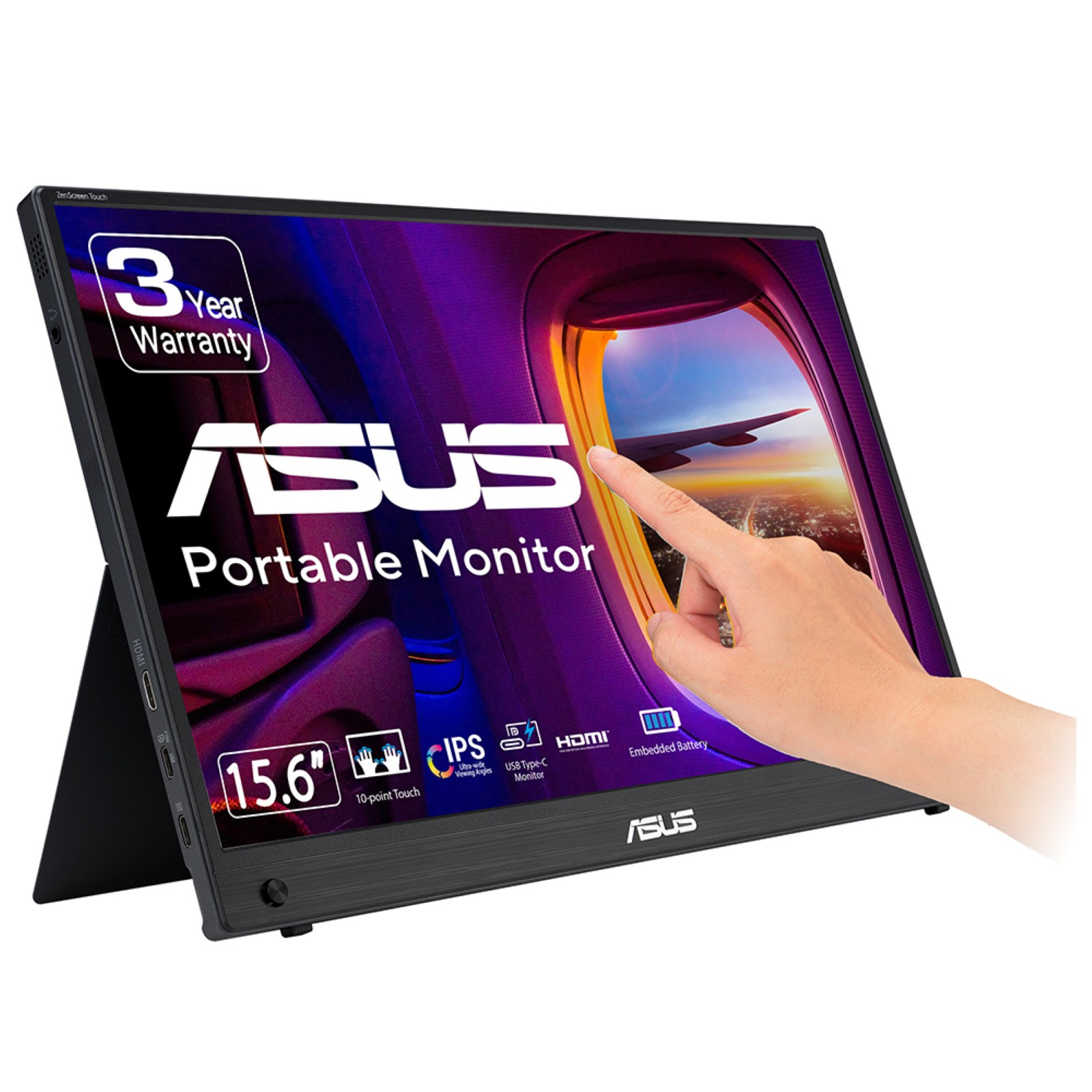 ASUS ZenScreen MB16AMTR pantalla para PC 39,6 cm (15.6) 1920 x 1080 Pixeles Full HD LCD Pantalla t�ctil Negro