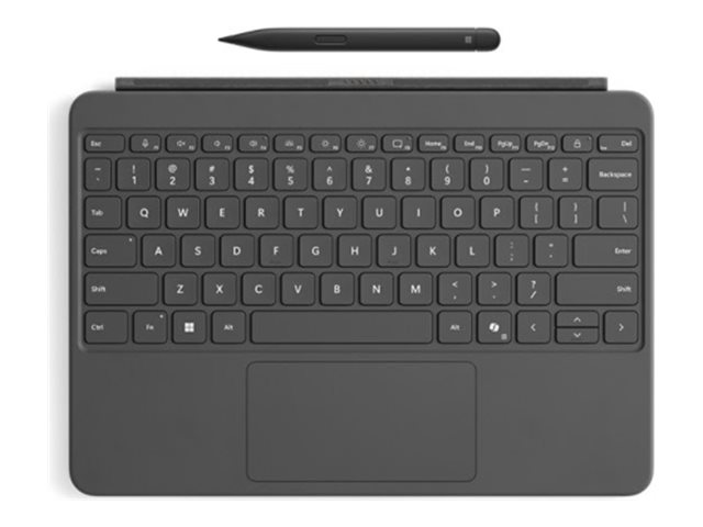 Microsoft Surface Pro Keyboard - 12-inch - Tastatur - mit Touchpad, Beschleunigungsmesser - hinterleuchtet - magnetische Dockingstation - QWERTZ - Deutsch - Slate - 70% Recyclingpapier-basierte Verpackung - mit Slim Pen - f�r Surface Pro Copilot+ PC for B