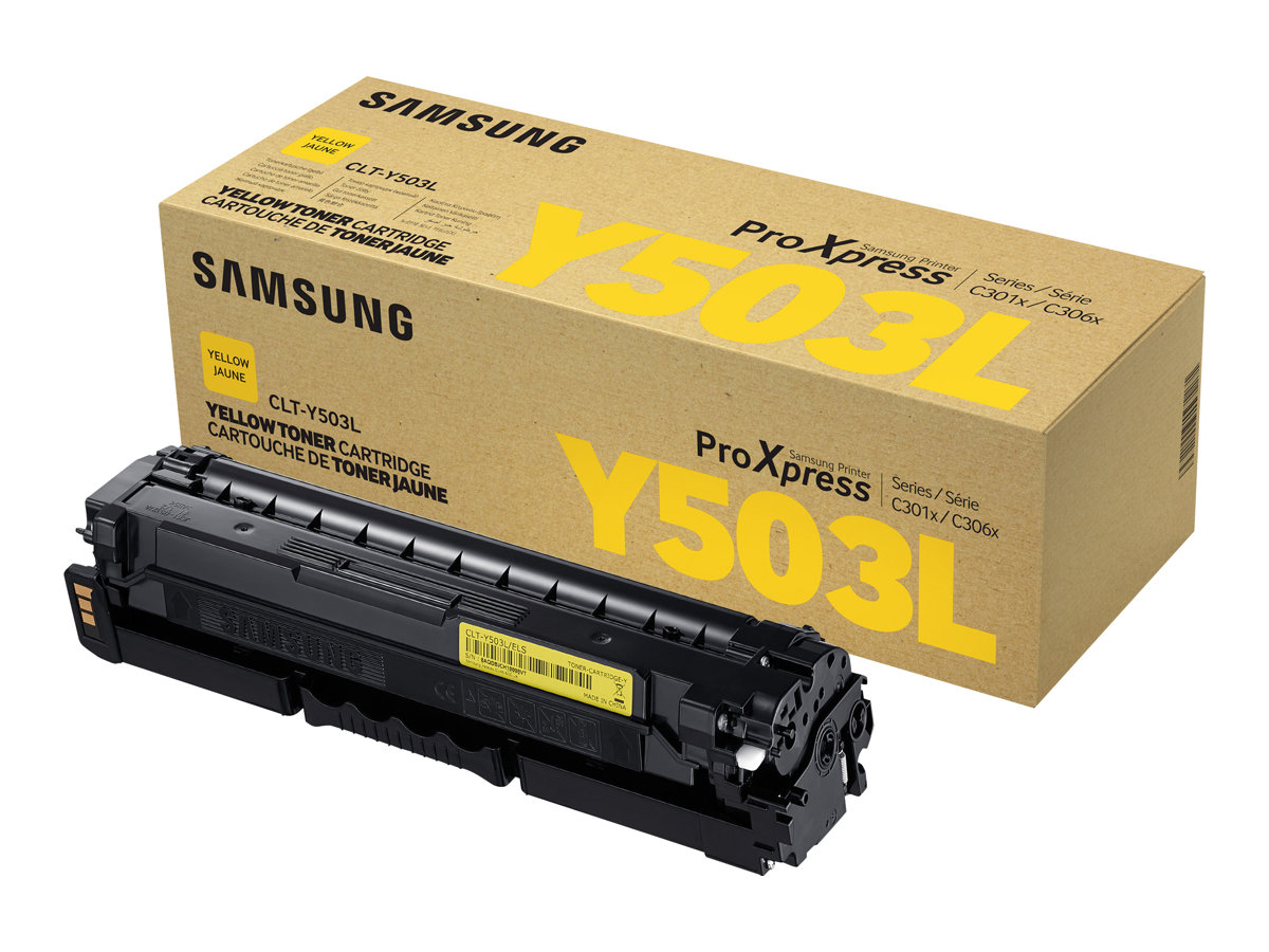 Samsung Cartucho de tner amarillo CLT-Y503L de alta capacidad