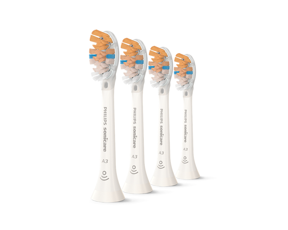 Philips A3 Premium All-in-One HX9094/87 Genuine Replacement Toothbrush Heads, White, 4 pack