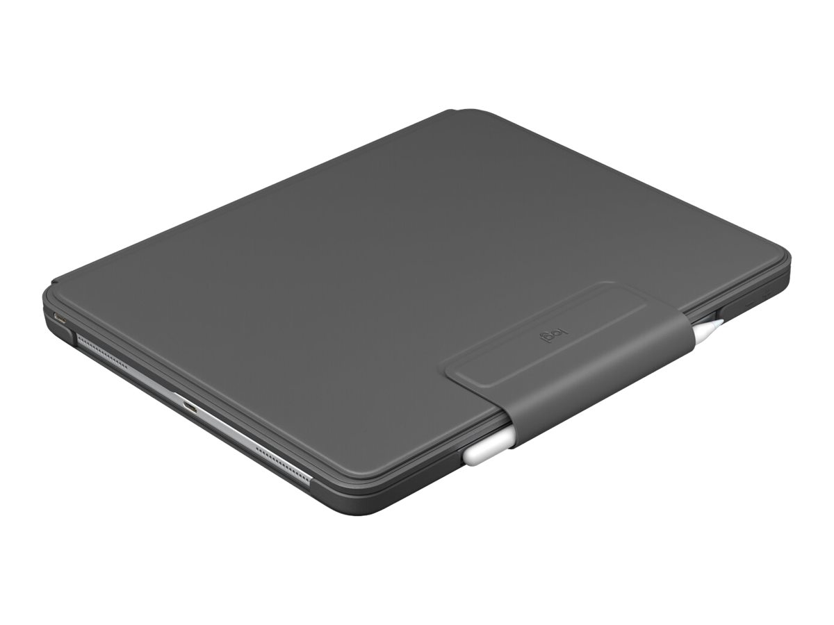 Logitech Slim Folio Pro - Tastatur und Foliohlle - hintergrundbeleuchtet - kabellos - Bluetooth LE - QWERTZ - Schweiz - fr Apple 12.9-inch iPad Pro (3. Generation, 4. Generation)