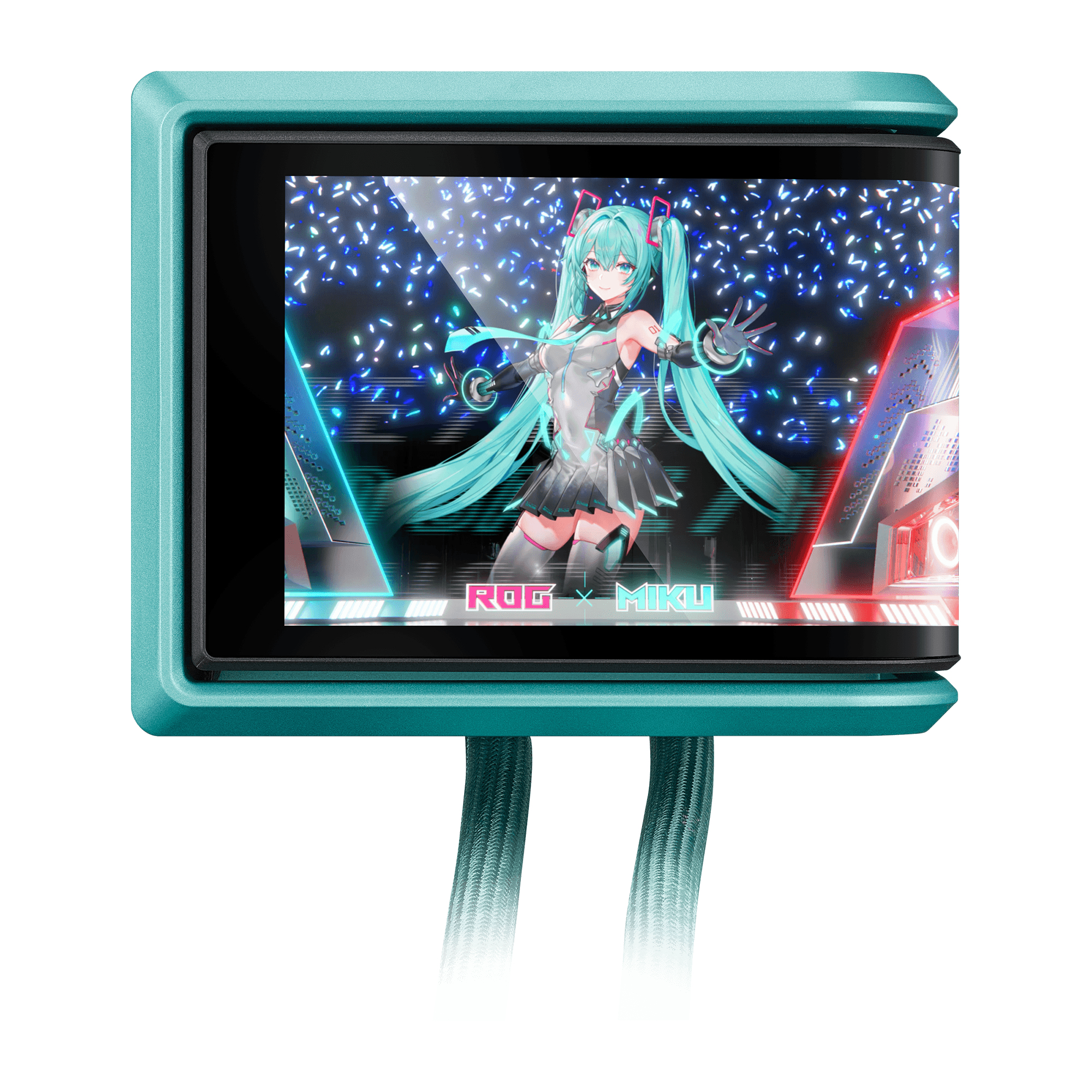 ASUS ROG RYUO IV 360 ARGB Hatsune Miku Edition Processore Raffreddatore di liquidi tutto in uno 12 cm Nero, Turchese