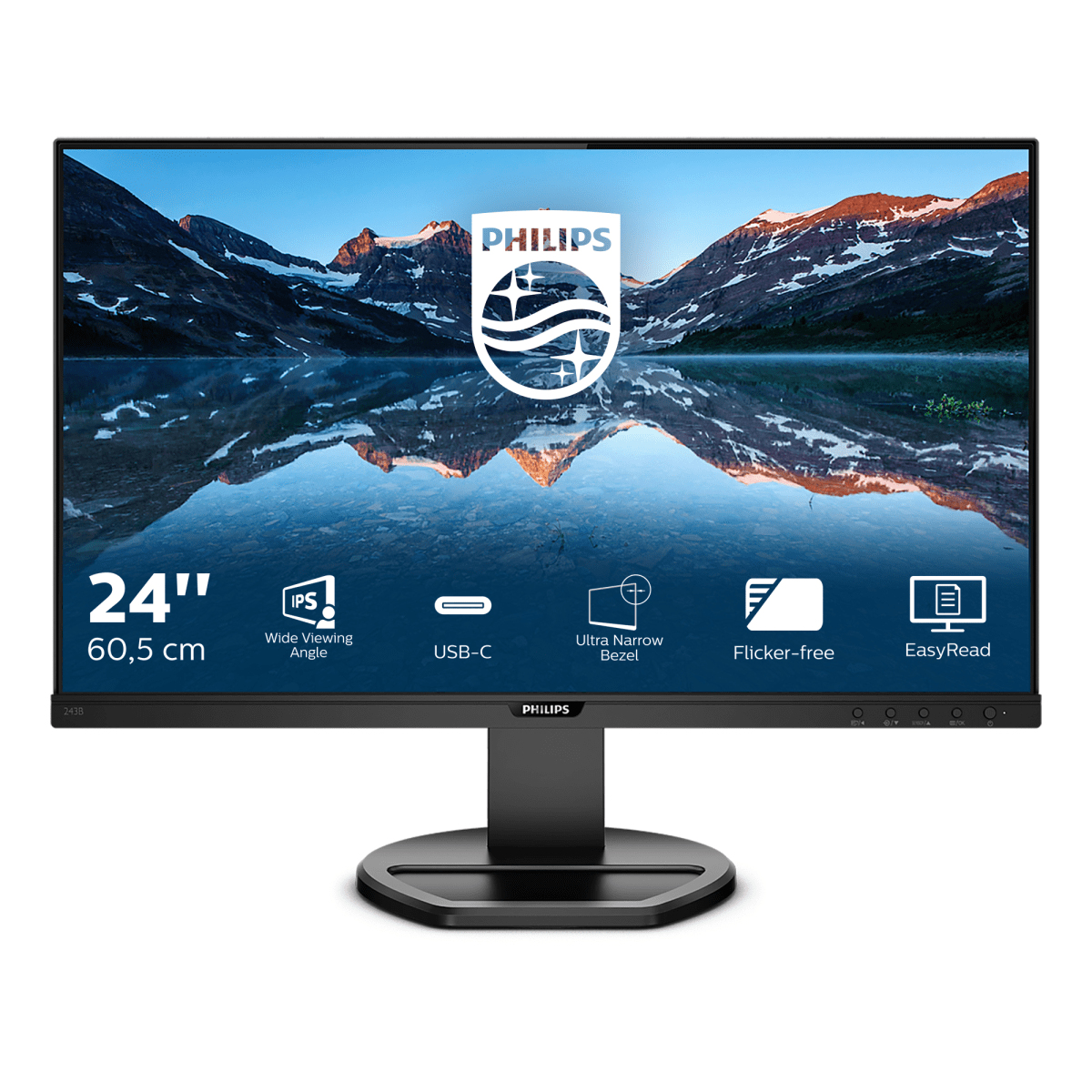 Philips B Line 243B9/00 computer monitor 60.5 cm (23.8) 1920 x 1080 pixels Full HD LED Black