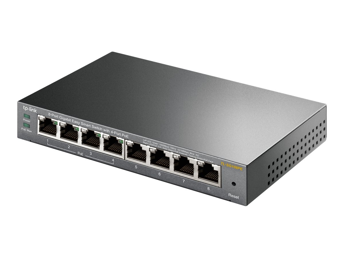 TP-Link TL-SG108PE switch Gestionado L2 Gigabit Ethernet (10/100/1000) Energ�a sobre Ethernet (PoE) Negro