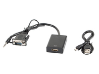 Lanberg AD-0021-BK - 0,2 m - HDMI Typ A (Standard) - VGA (D-Sub) - Weiblich - M�nnlich - Gerade