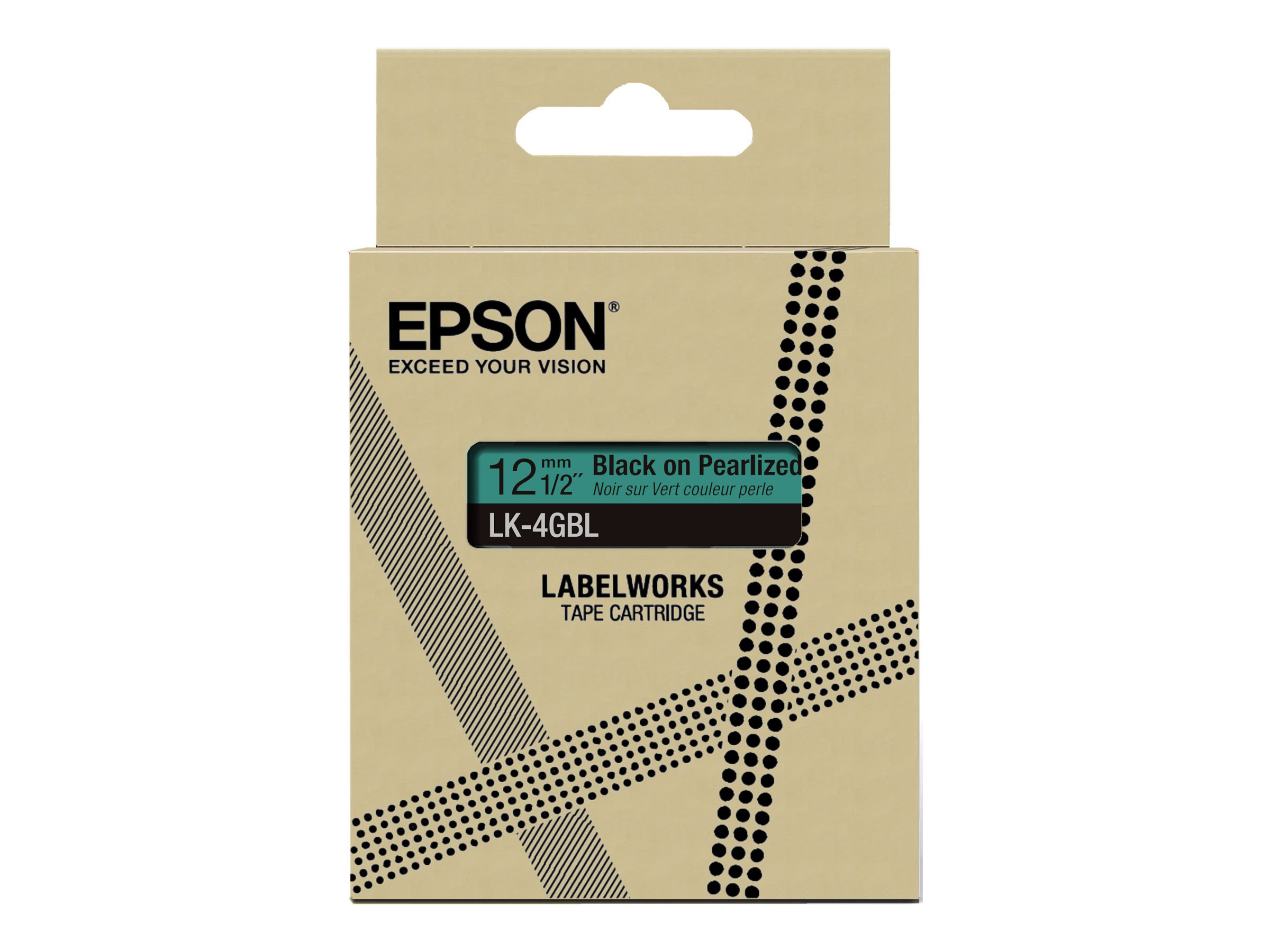 Epson LabelWorks LK-4GBL - Black on pearlized green - Rolle (1,2 cm x 9 m)