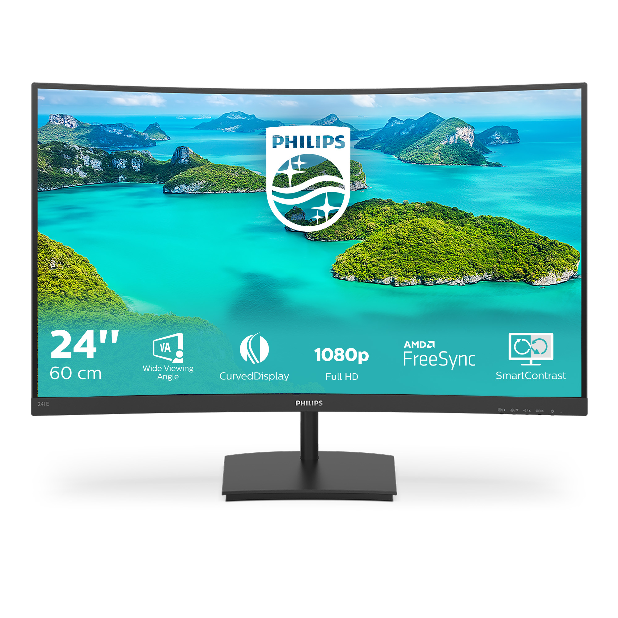 Philips E Line 241E1SCA/00 Monitor PC 59,9 cm (23.6) 1920 x 1080 Pixel Full HD LCD Nero