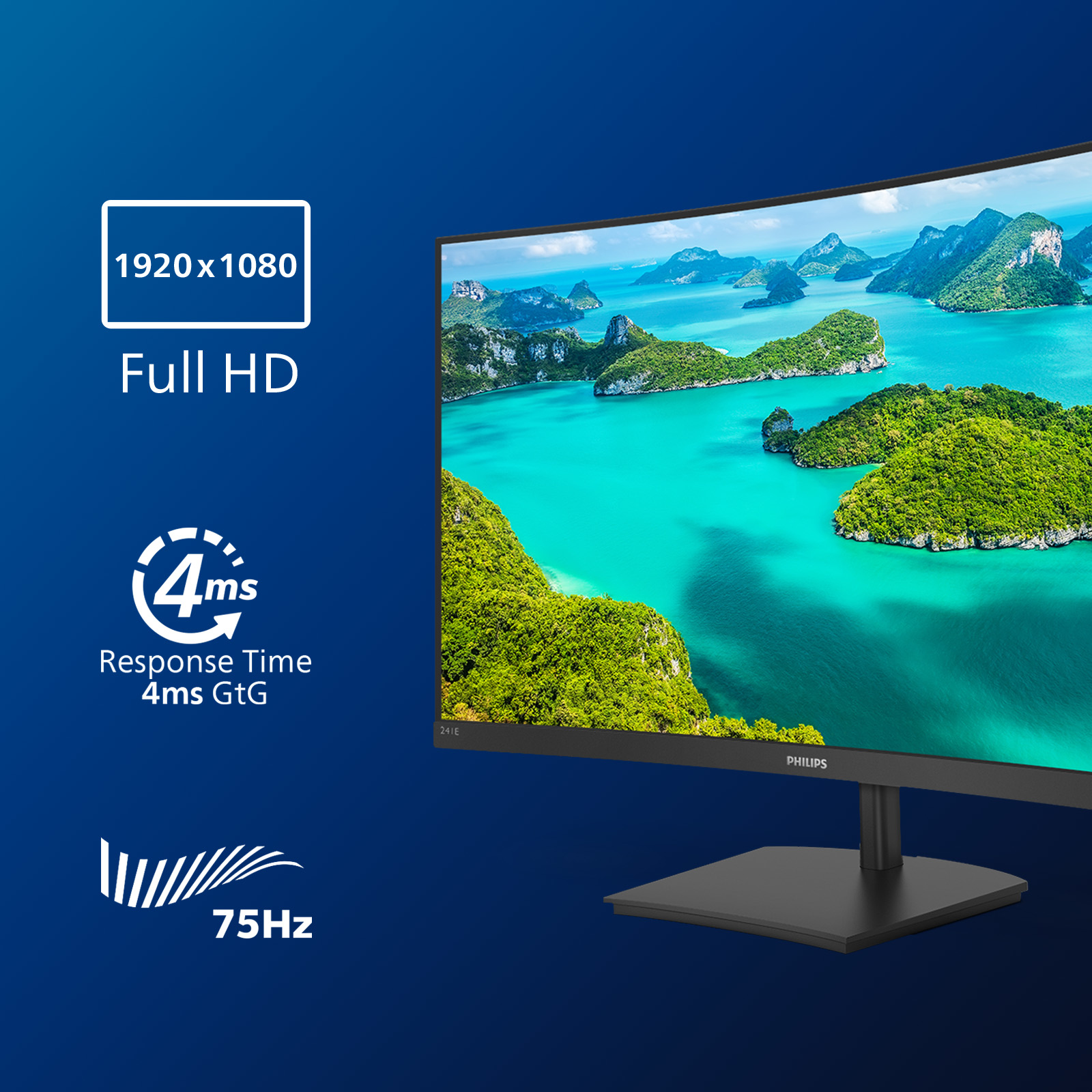 Philips E Line 241E1SCA/00 Monitor PC 59,9 cm (23.6) 1920 x 1080 Pixel Full HD LCD Nero