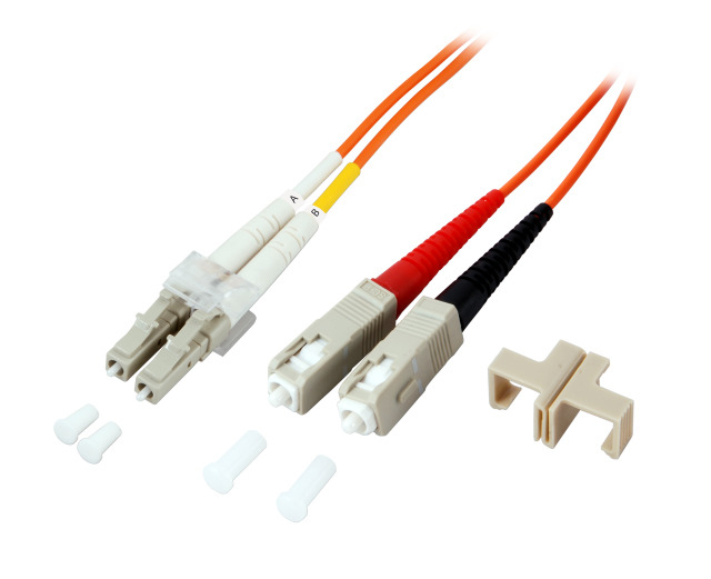 EFB Elektronik O0320.0,50 c�ble de fibre optique 0,5 m LC SC OM2 Orange