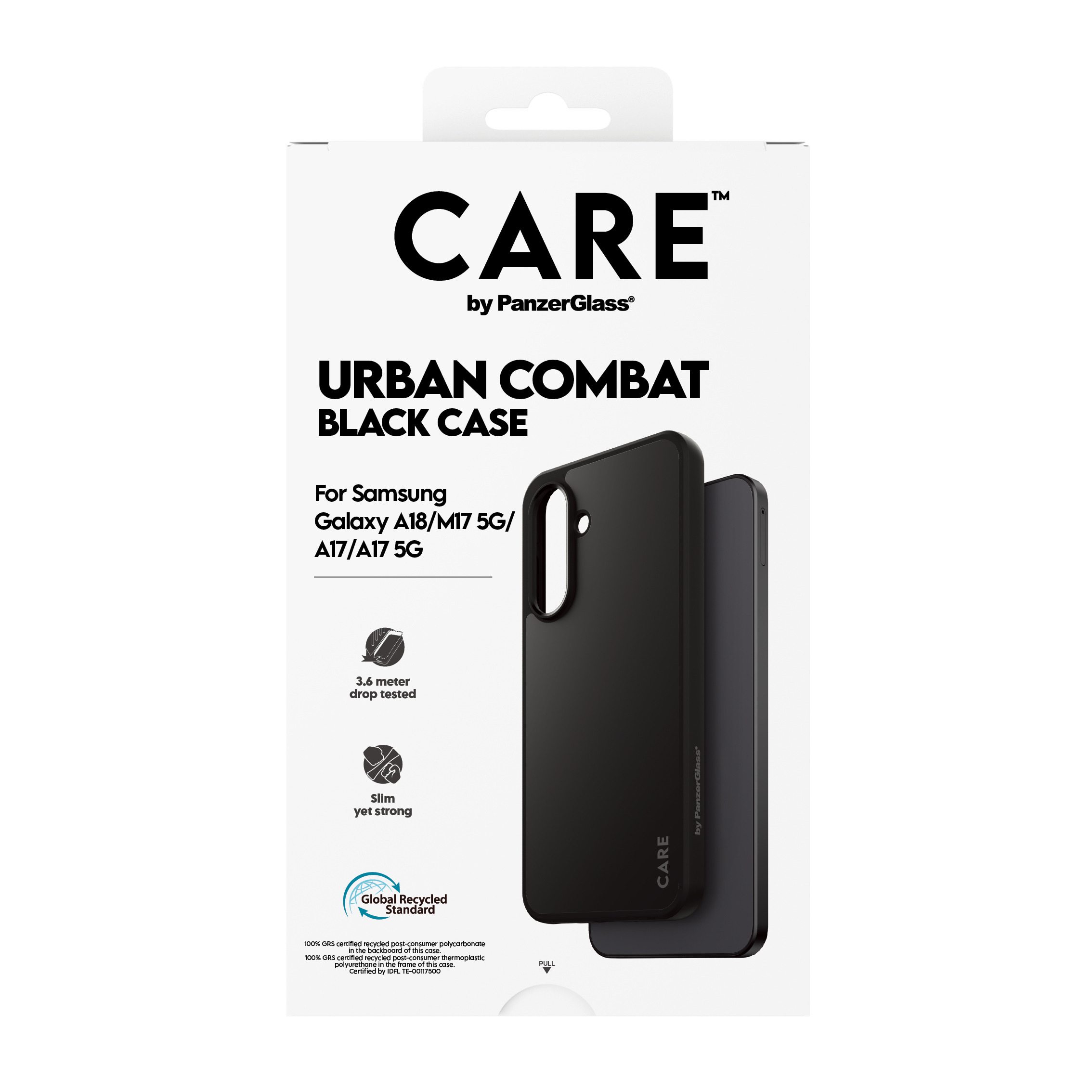 PanzerGlass CARE by � Urban Combat Case Black Samsung Galaxy A18 | M17 5G | A17 | A17 5G custodia per cellulare Cover Trasparente