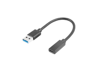 Lanberg AD-UC-UA-03 - 0,15 m - USB type A - USB Typ-C - USB 3.2 Gen 1 (3.1 Gen 1) - 5 Gbit/s - Schwarz
