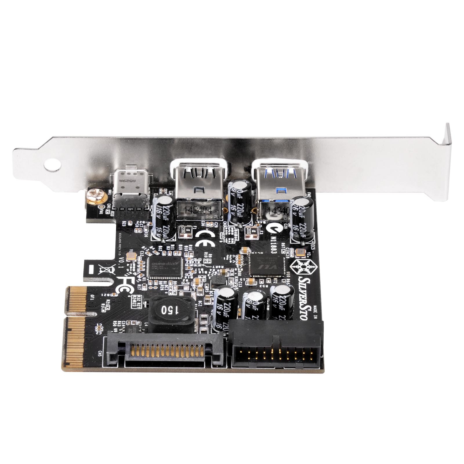Silverstone ECU05 carte et adaptateur dinterfaces Interne USB 3.2 Gen 1 (3.1 Gen 1)