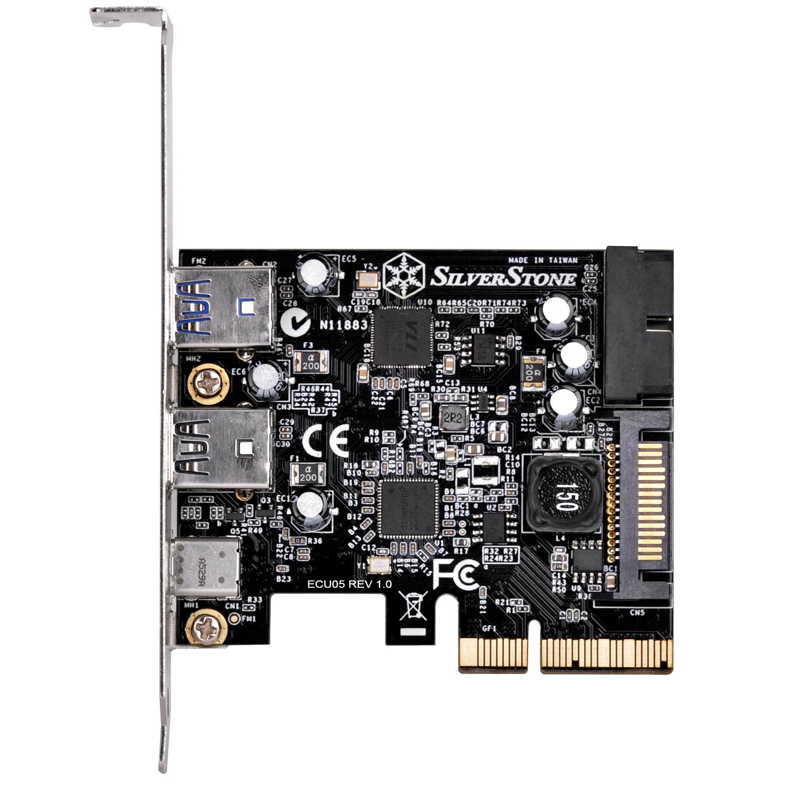 Silverstone ECU05 carte et adaptateur dinterfaces Interne USB 3.2 Gen 1 (3.1 Gen 1)