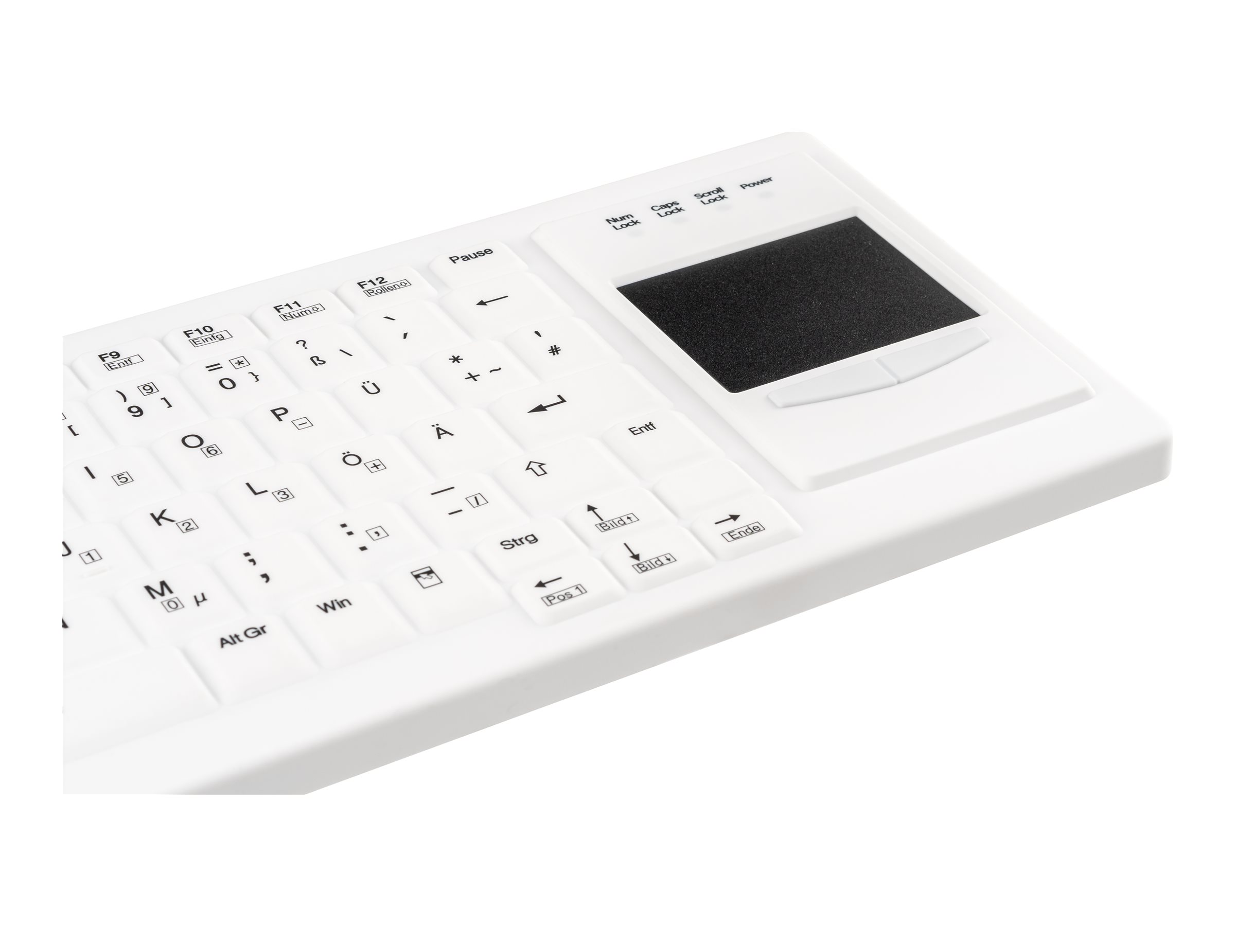 GETT Cleantype Xtra Touch Protect WL kabellose Silikontastatur mit Touchpad IP68