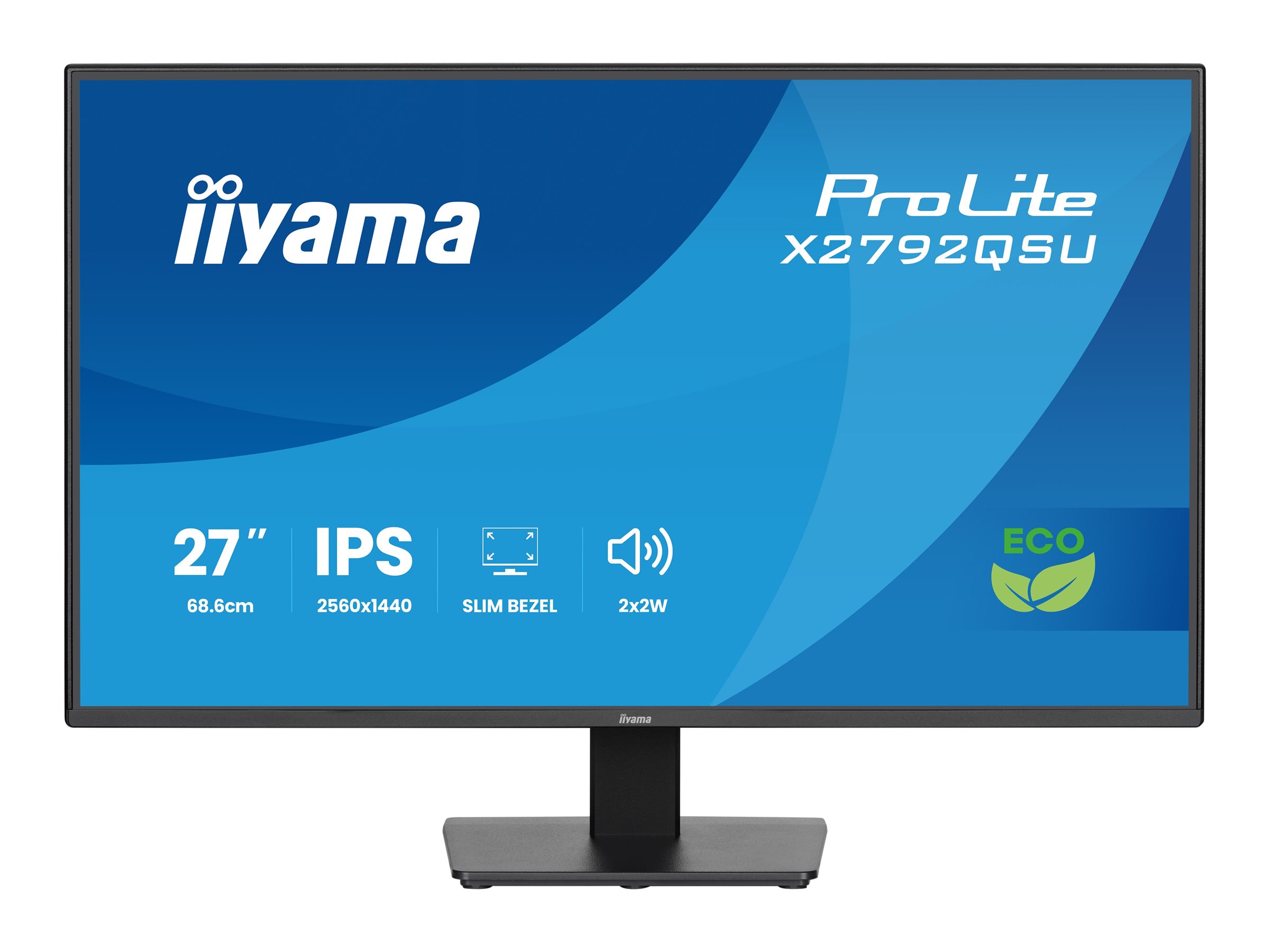 iiyama ProLite 27 IPS QHD panel with 4-side slim bezel and B energy class