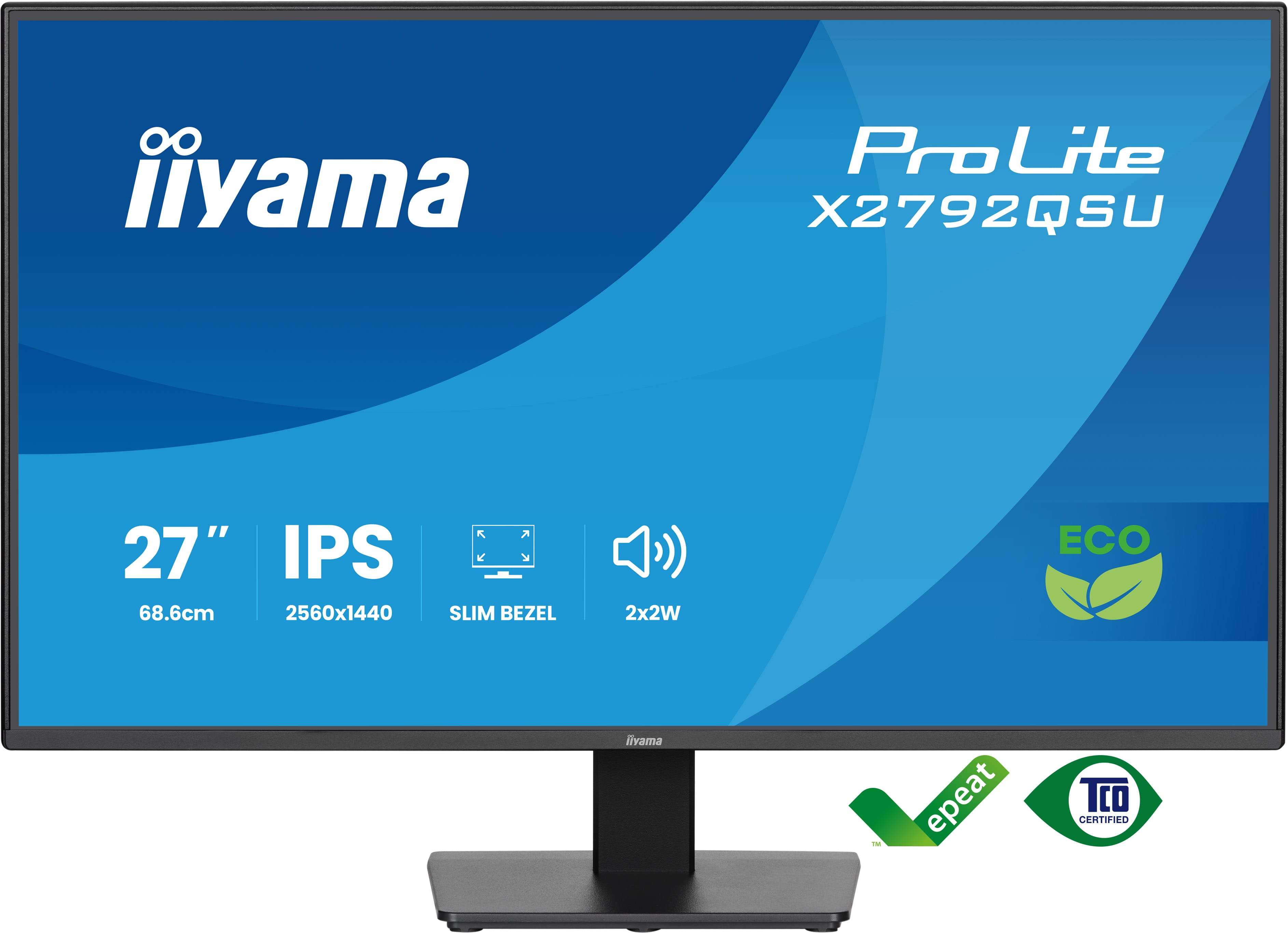 iiyama ProLite X2792QSU-B1 �cran plat de PC 68,6 cm (27) 2560 x 1440 pixels Quad HD Noir