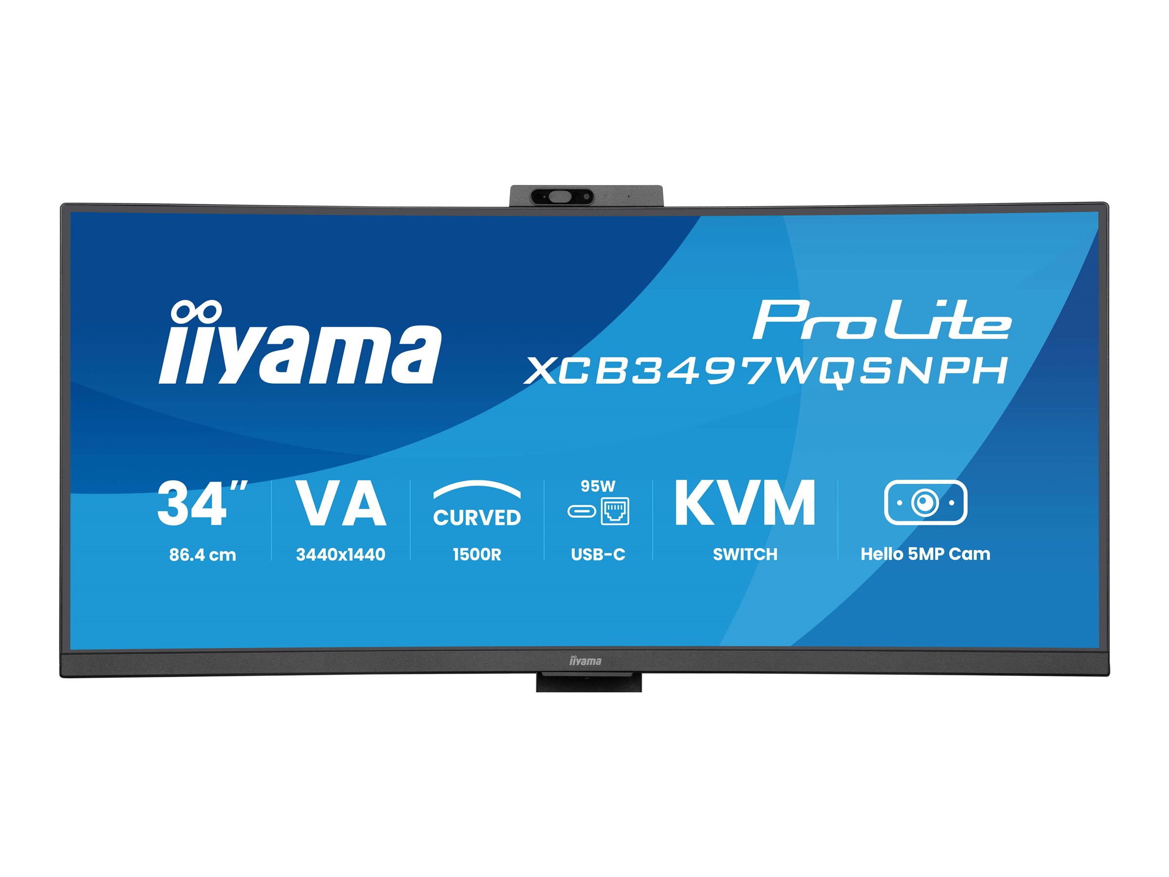 iiyama ProLite XCB3497WQSNPH-B1 computer monitor 86.4 cm (34) 3440 x 1440 pixels UltraWide Quad HD LED Black