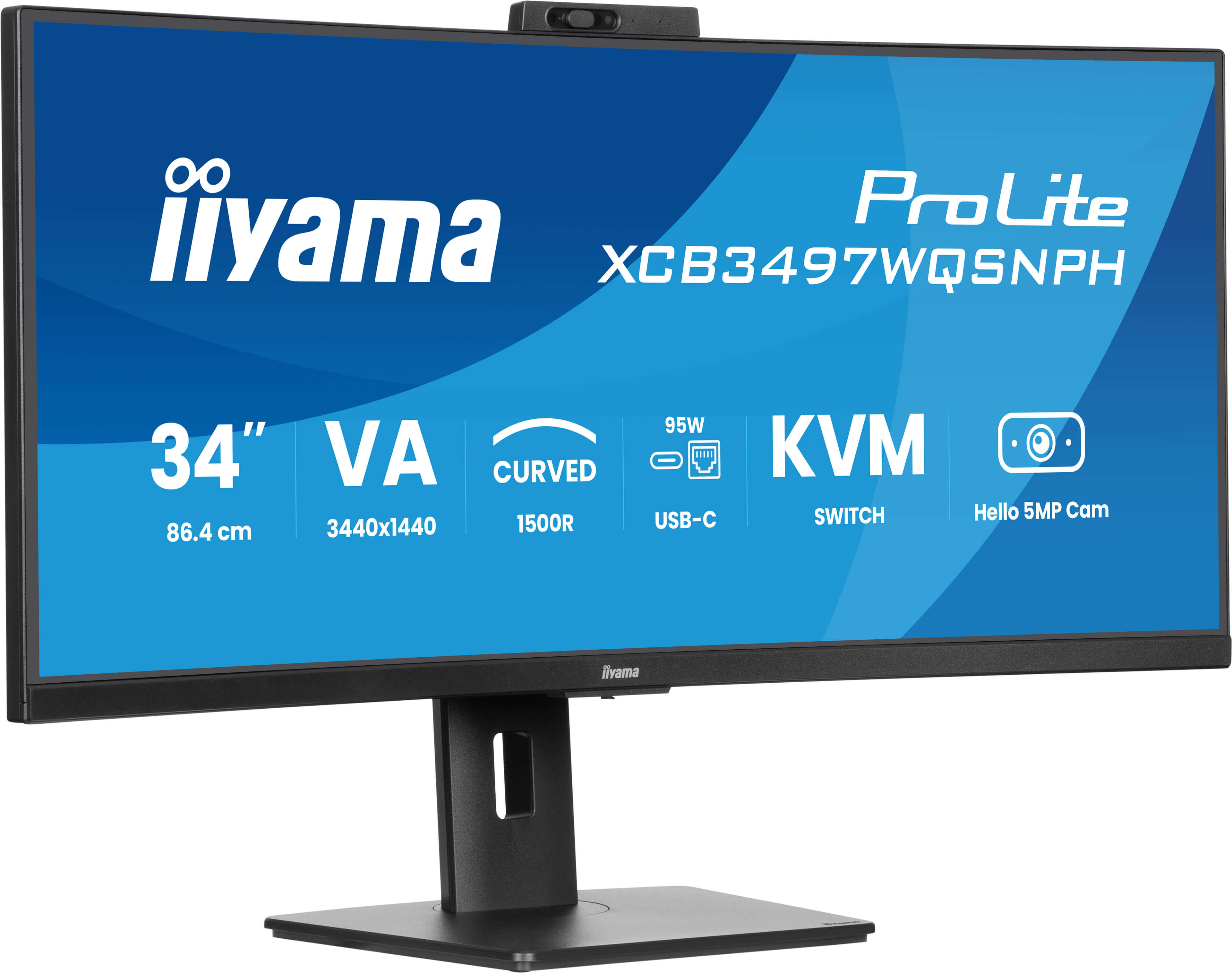 iiyama ProLite XCB3497WQSNPH-B1 Monitor PC 86,4 cm (34) 3440 x 1440 Pixel Nero