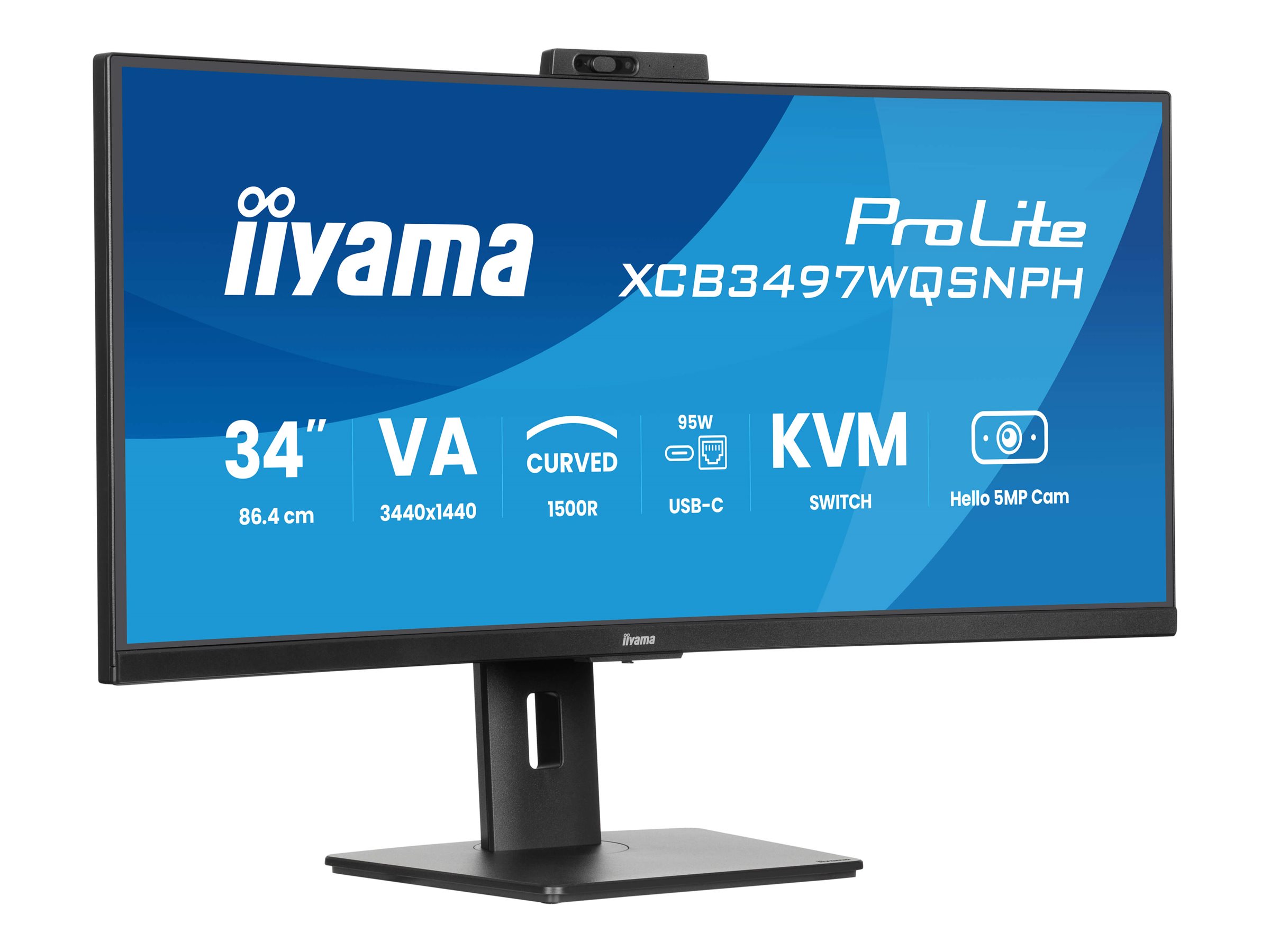 iiyama ProLite XCB3497WQSNPH-B1 computer monitor 86.4 cm (34) 3440 x 1440 pixels UltraWide Quad HD LED Black