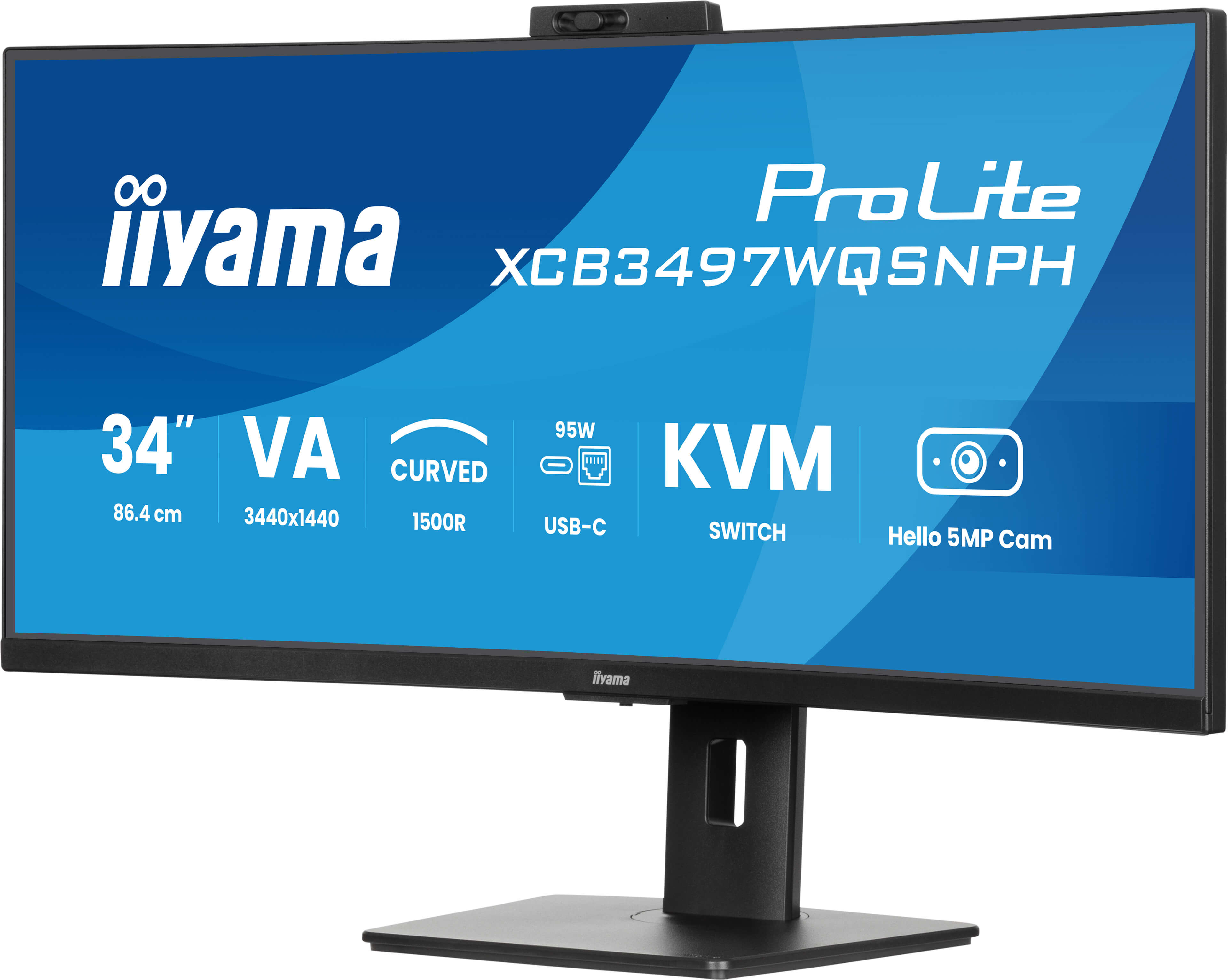 iiyama ProLite XCB3497WQSNPH-B1 Monitor PC 86,4 cm (34) 3440 x 1440 Pixel Nero