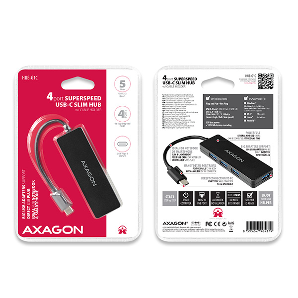 Axagon SuperSpeed USB-C SLIM hub