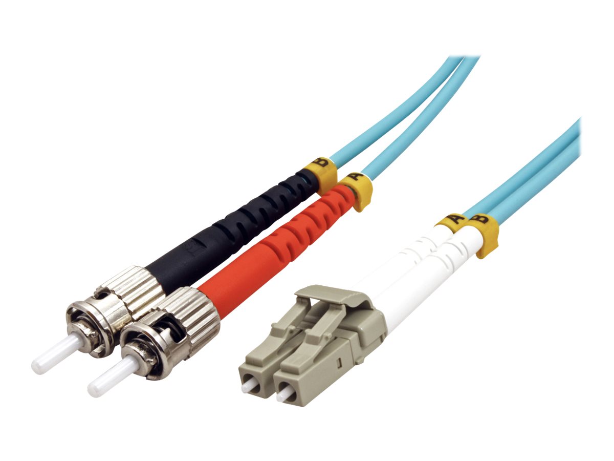 Value Fibre Optic Jumper Cable, 50/125�m, LC/ST, OM3, turquoise 5 m