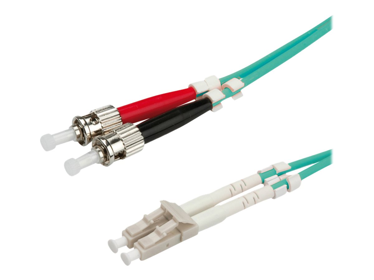 Value Fibre Optic Jumper Cable, 50/125�m, LC/ST, OM3, turquoise 5 m