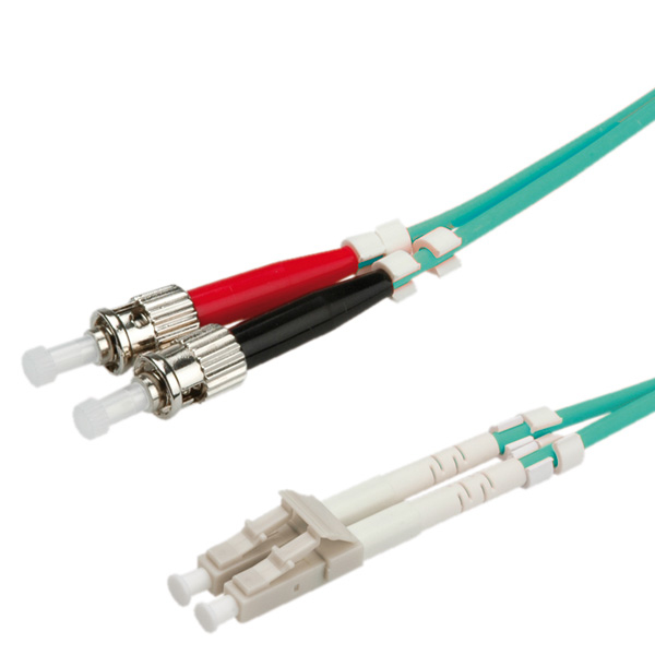Value Fibre Optic Jumper Cable, 50/125�m, LC/ST, OM3, turquoise 5 m