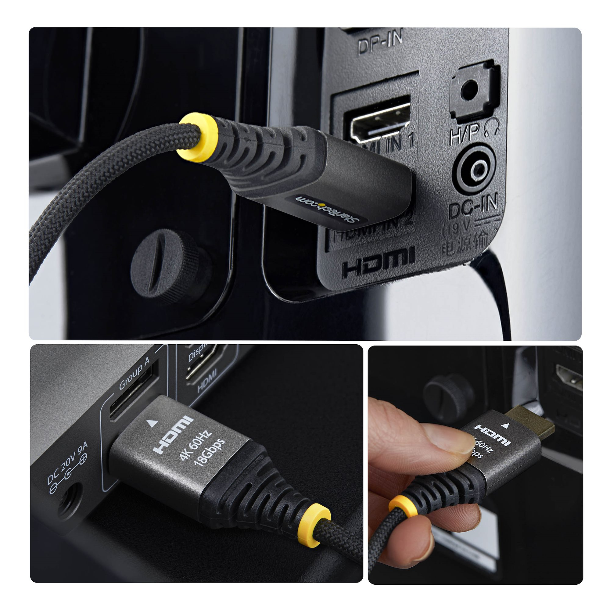 StarTech.com C�ble HDMI Haute Vitesse Certifi� Premium 50cm (1,6ft), Ultra Flexible, 4K 60Hz/1440p 144Hz avec HDR10/ARC, 18Gbps, Cordon HDMI Tress� Haute Flexibilit�