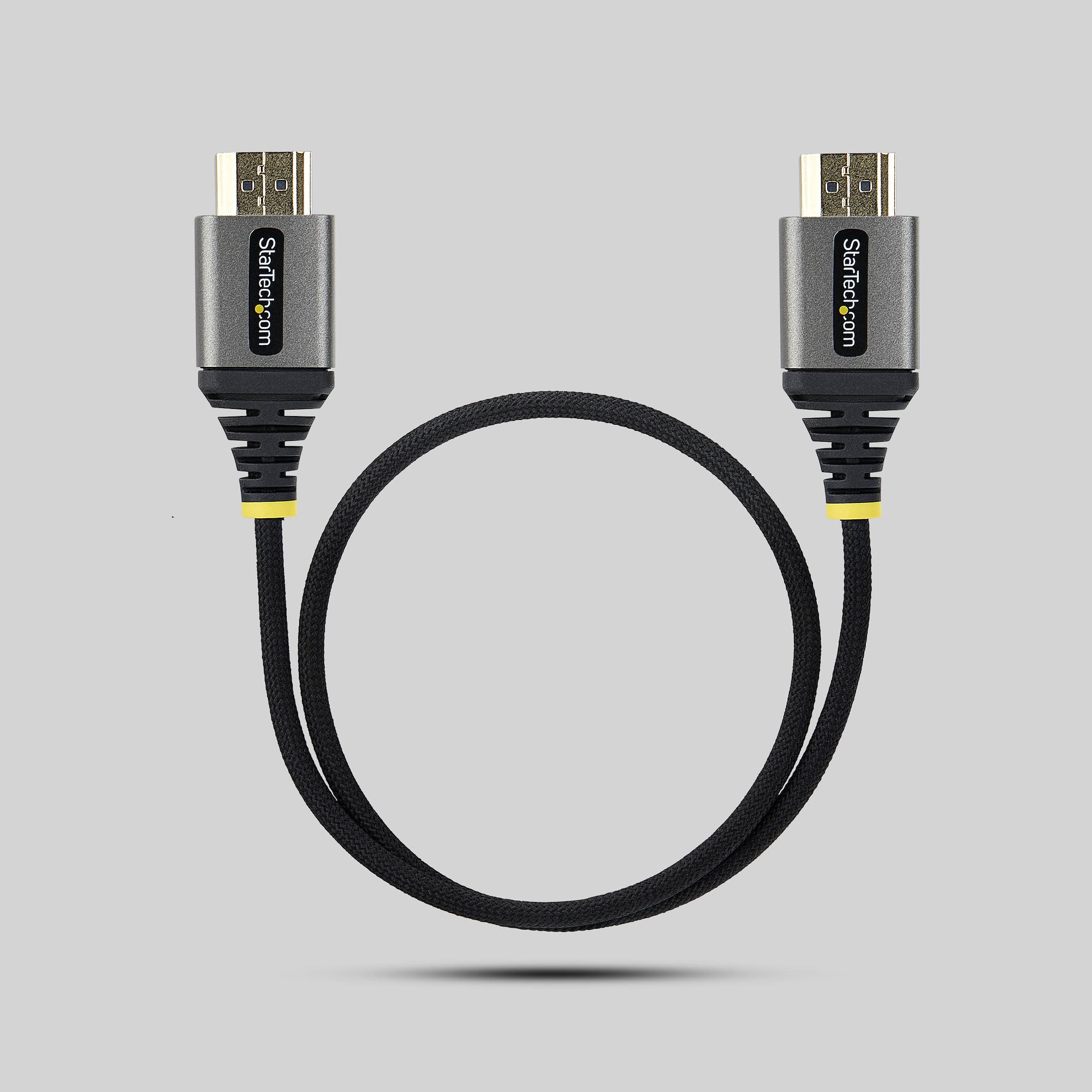 StarTech.com C�ble HDMI Haute Vitesse Certifi� Premium 50cm (1,6ft), Ultra Flexible, 4K 60Hz/1440p 144Hz avec HDR10/ARC, 18Gbps, Cordon HDMI Tress� Haute Flexibilit�